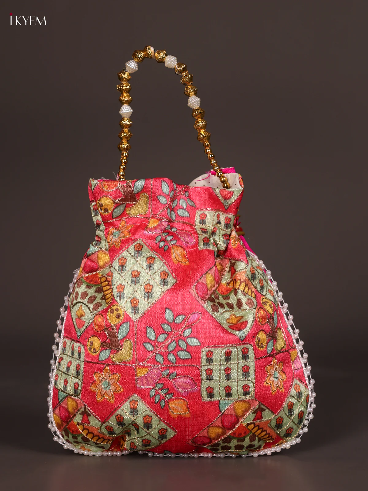 Drawstring Potli Bag- Pink-KEE14019