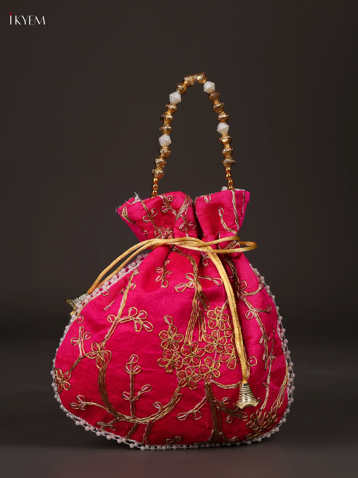 Embroidered Potli Bag- Pink-KEE14023