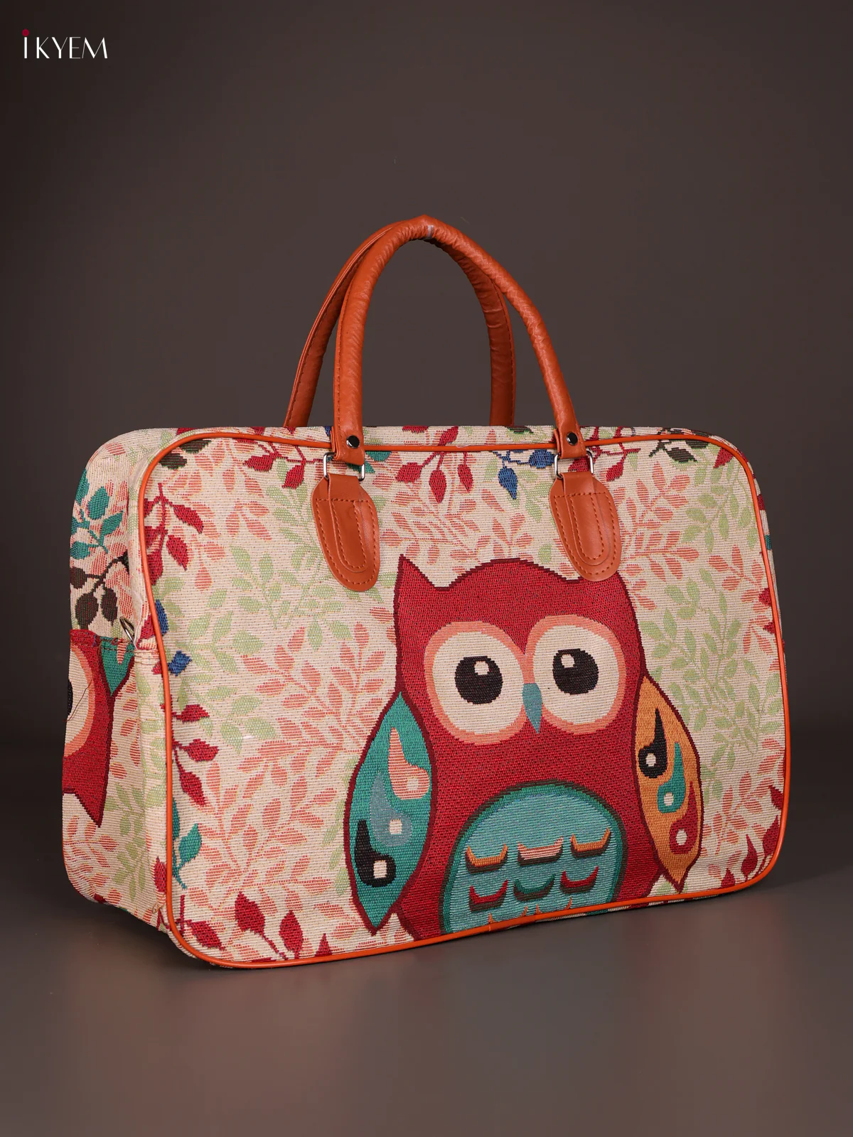 Owl Printed Hand Bag-Peach-KEE16005 - Image 2