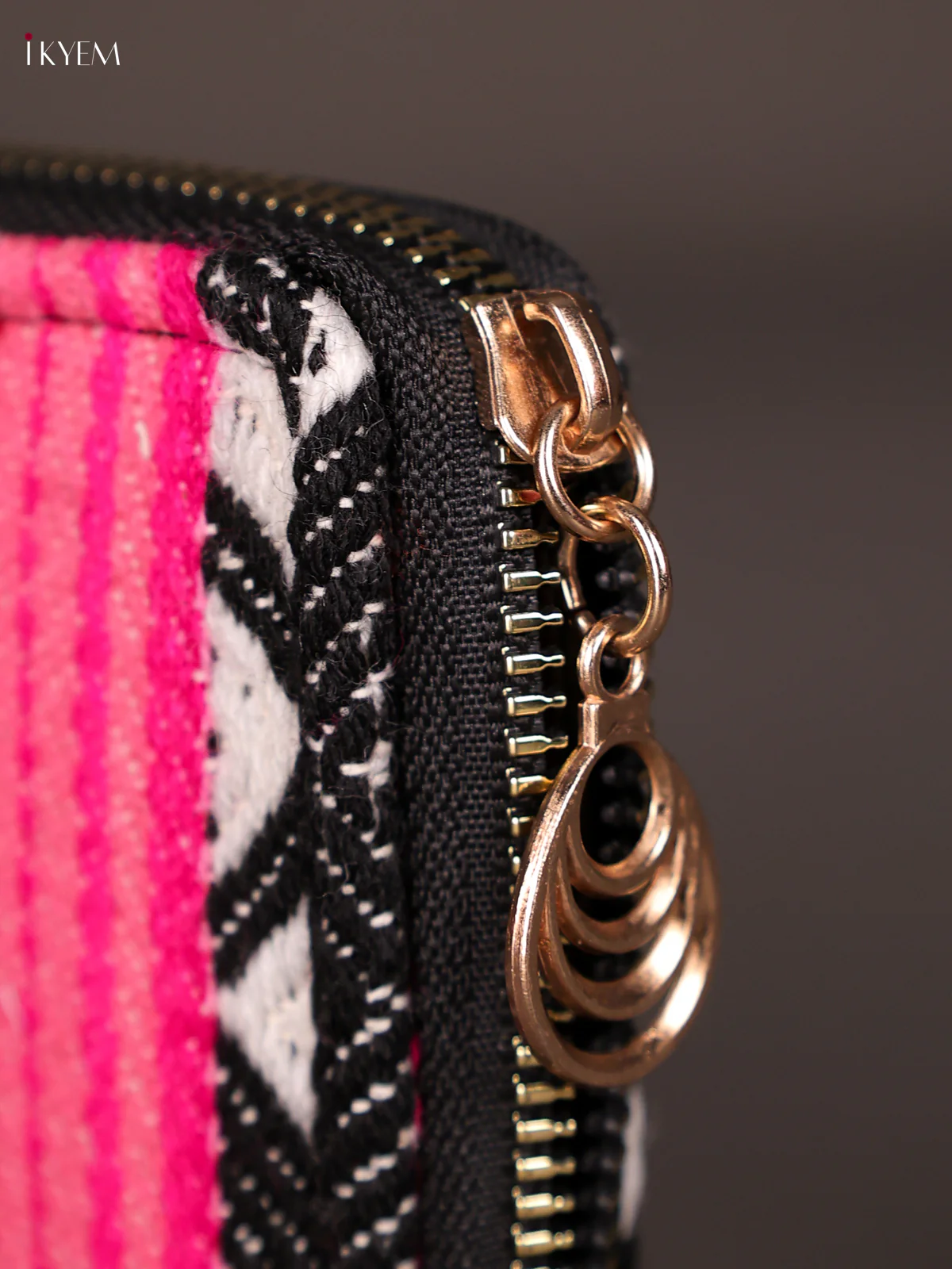 Ikkat Print Wallet- Pink-KEE16019 - Image 3