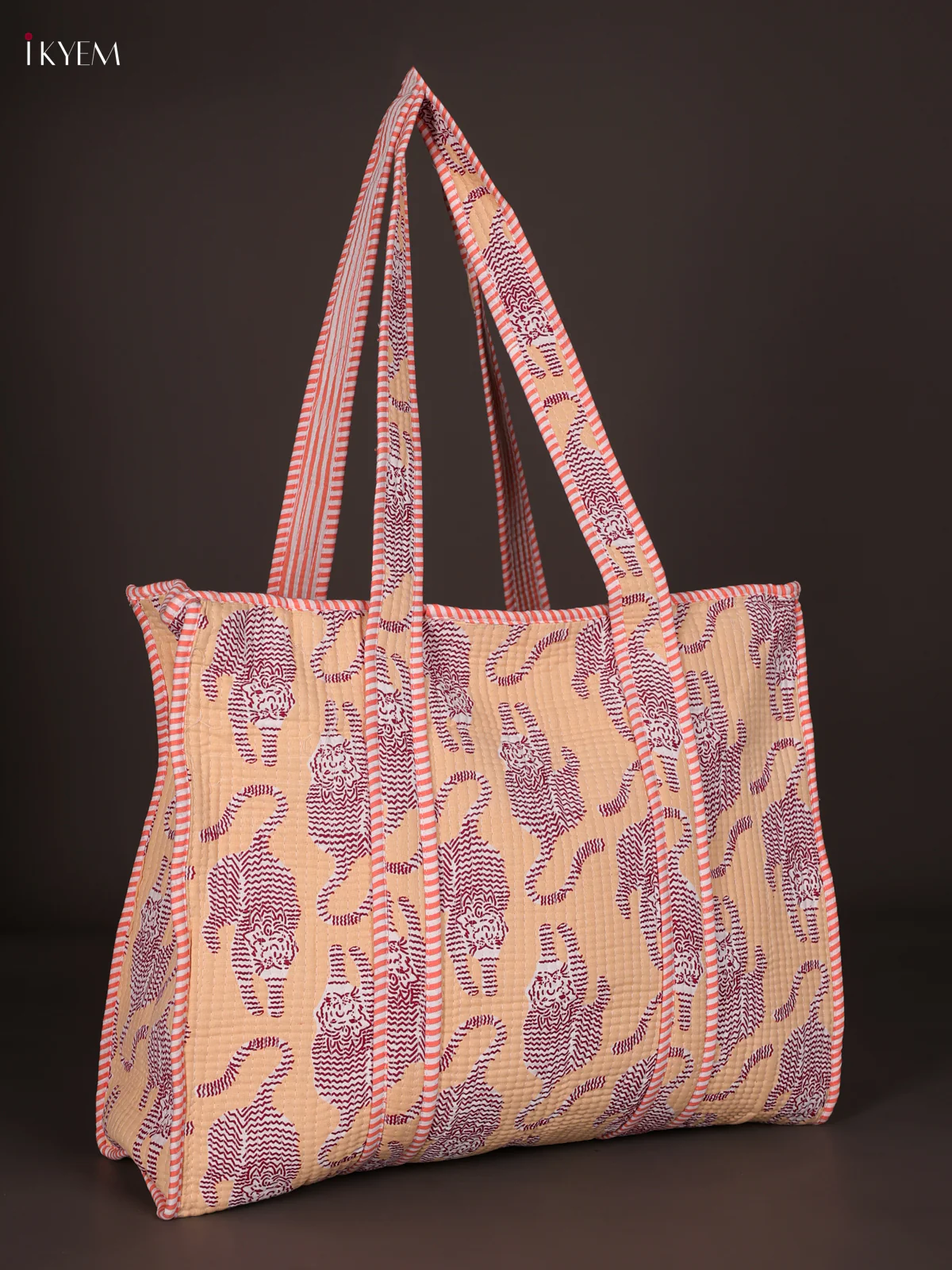 Tiger Printed Hand Bag - Peach-KEE16036 - Image 2
