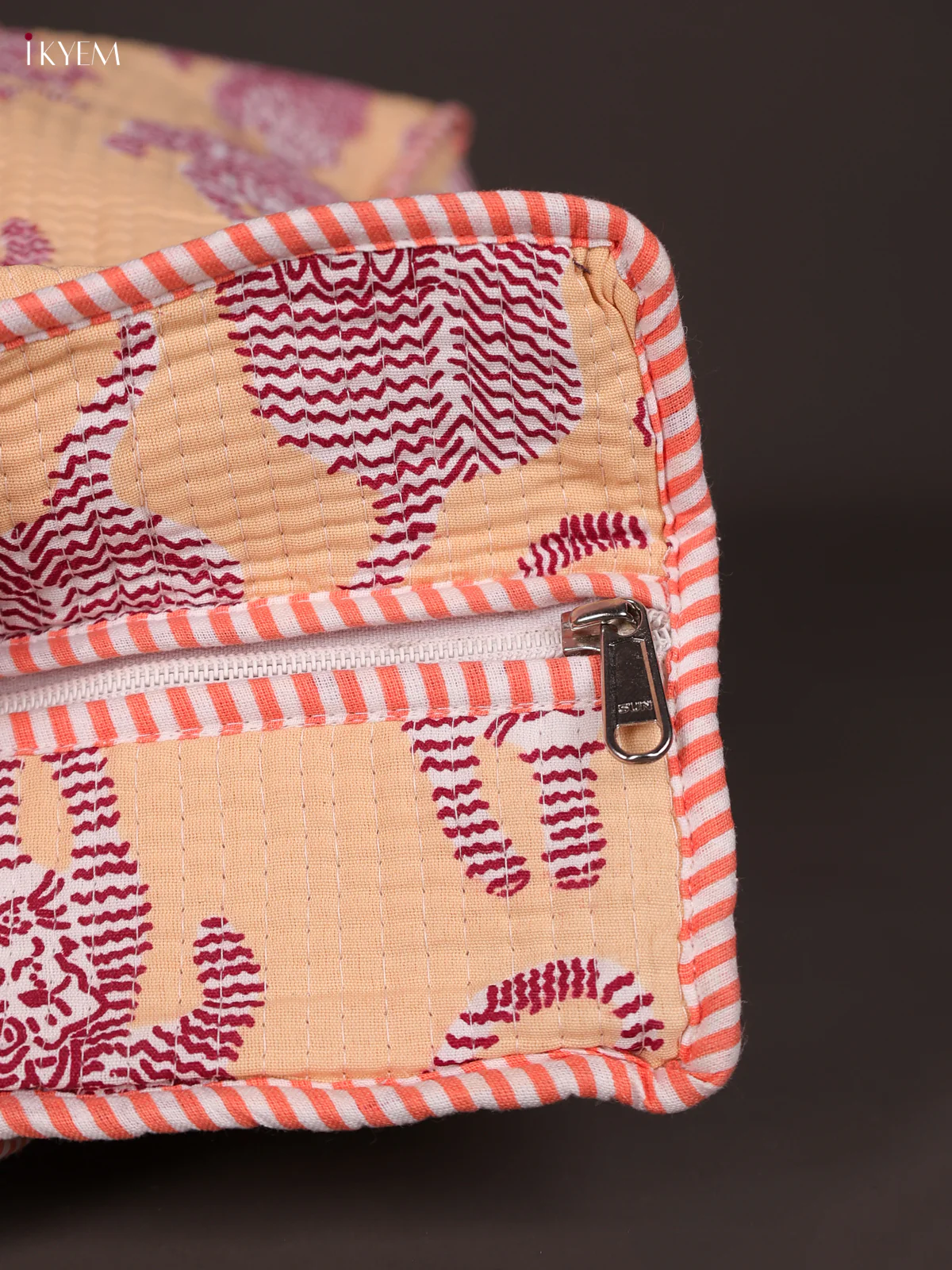 Tiger Printed Hand Bag - Peach-KEE16036 - Image 4