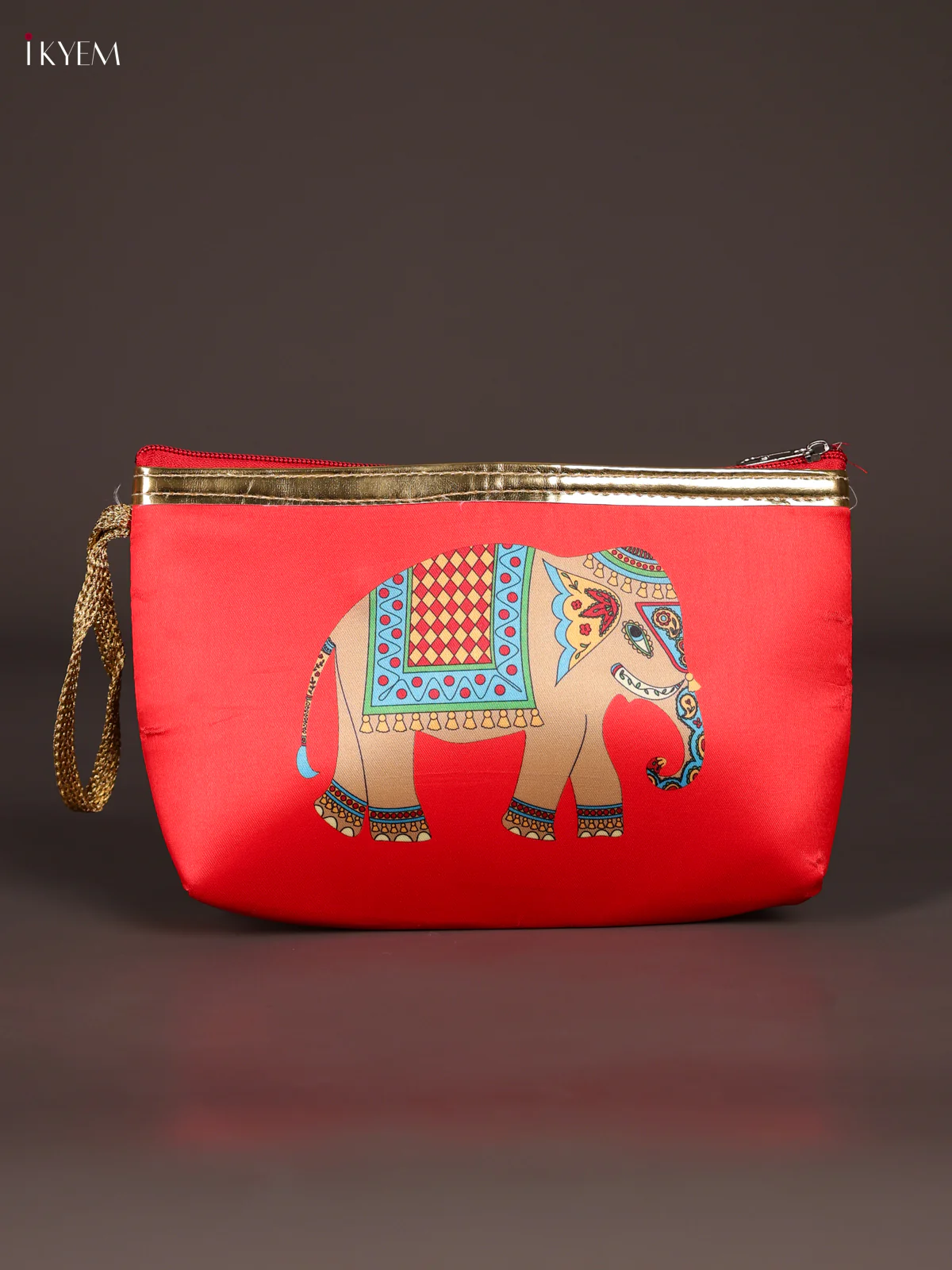 Digital Printed Elephant Purse With Zipper-Red-KEE21027