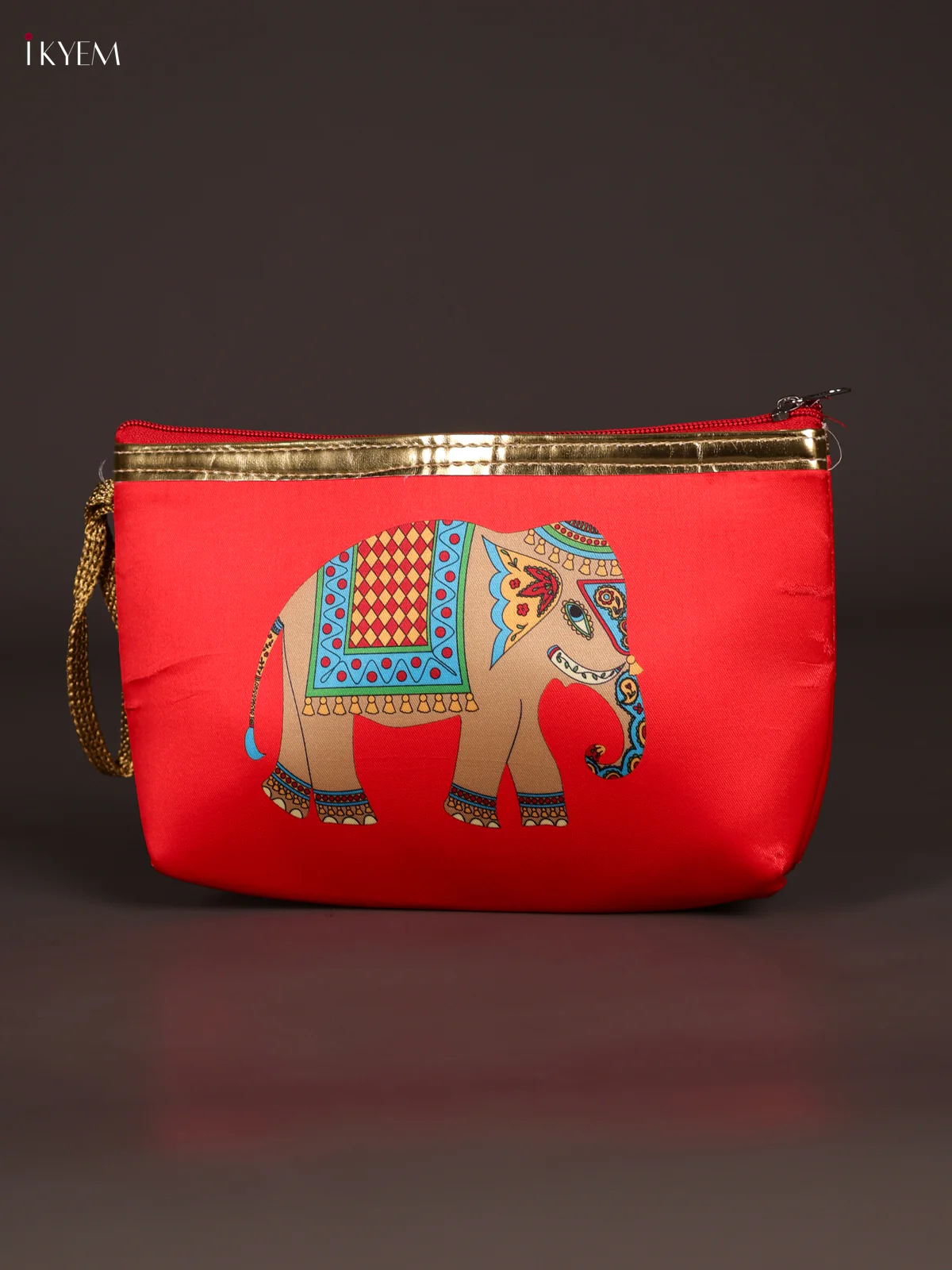 Digital Printed Elephant Purse With Zipper-Red-KEE21027 - Image 2