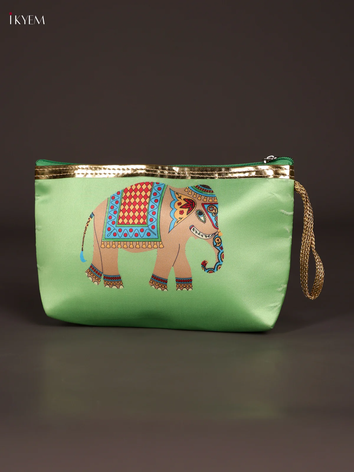 Digital Printed Elephant Purse With Zipper-Green-KEE21028 - Image 2