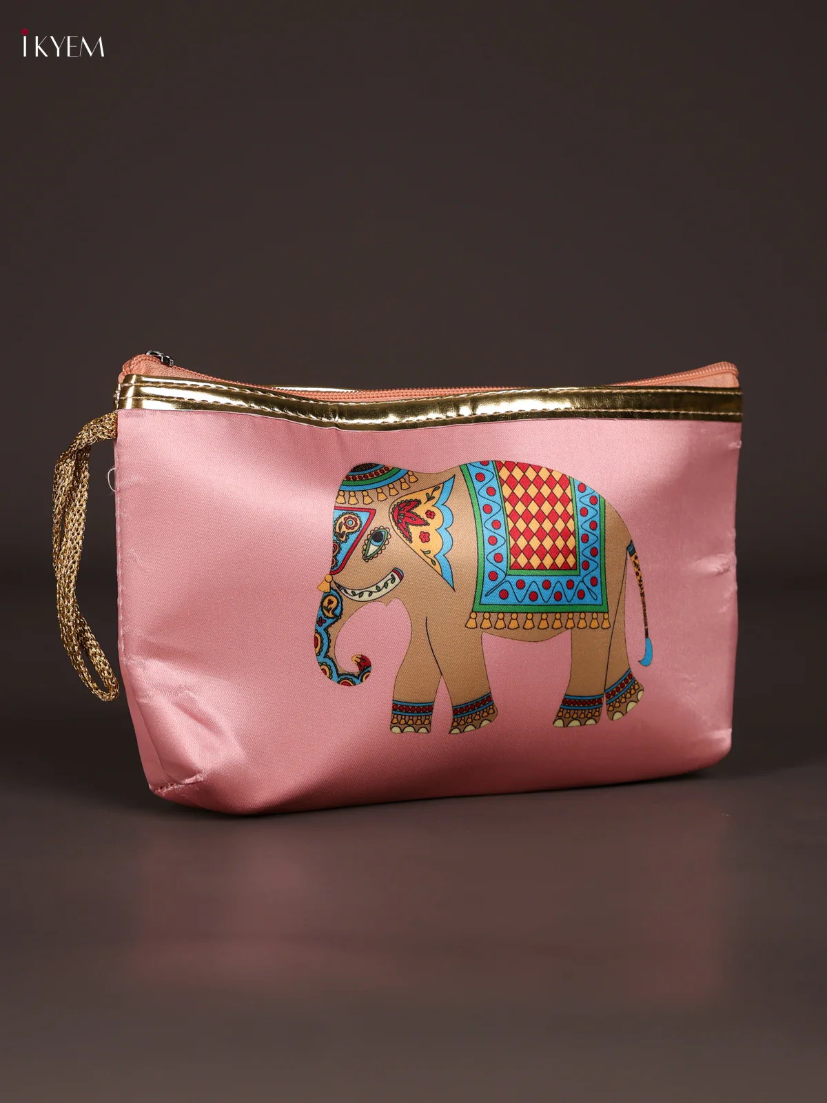 Digital Printed Elephant Purse With Zipper-Peach-KEE21031 - Image 2
