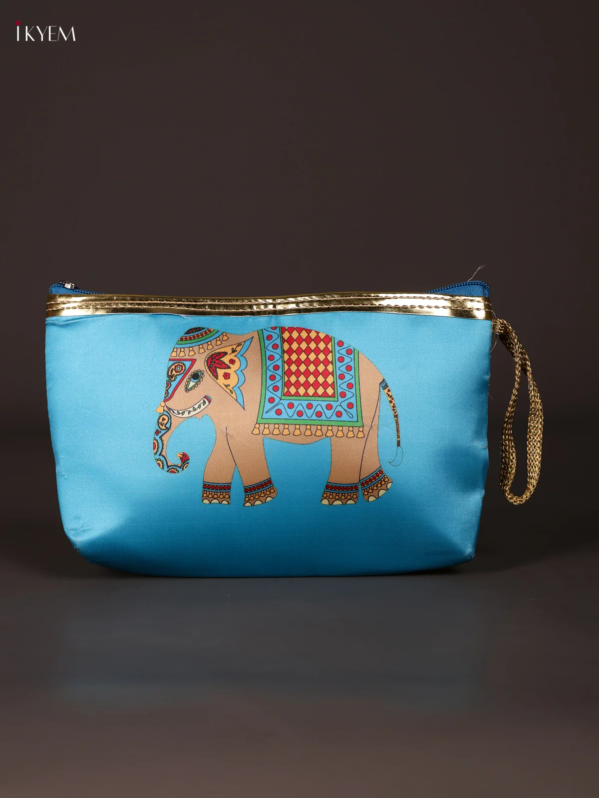 Digital Printed Elephant Purse With Zipper-Blue-KEE21032