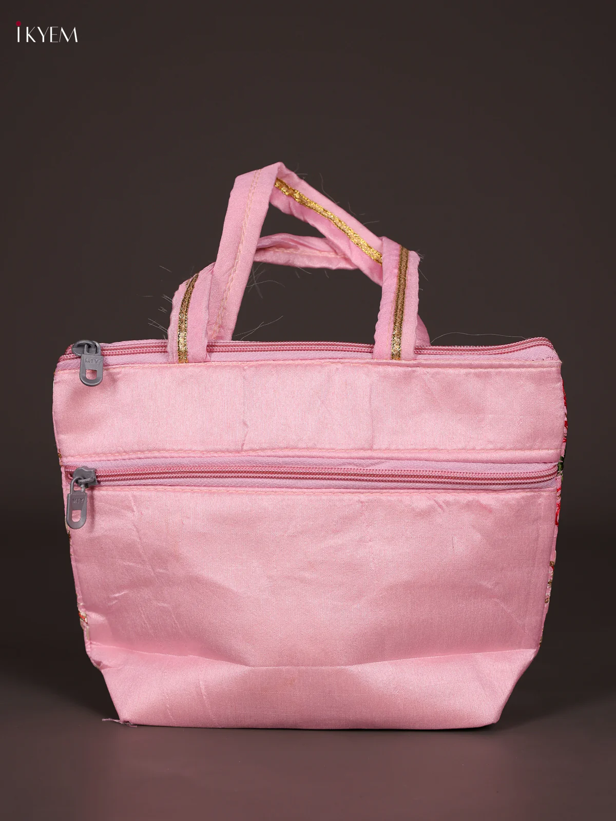 Designer Floral Embroidered Handbag- Baby pink-KEE21035 - Image 3
