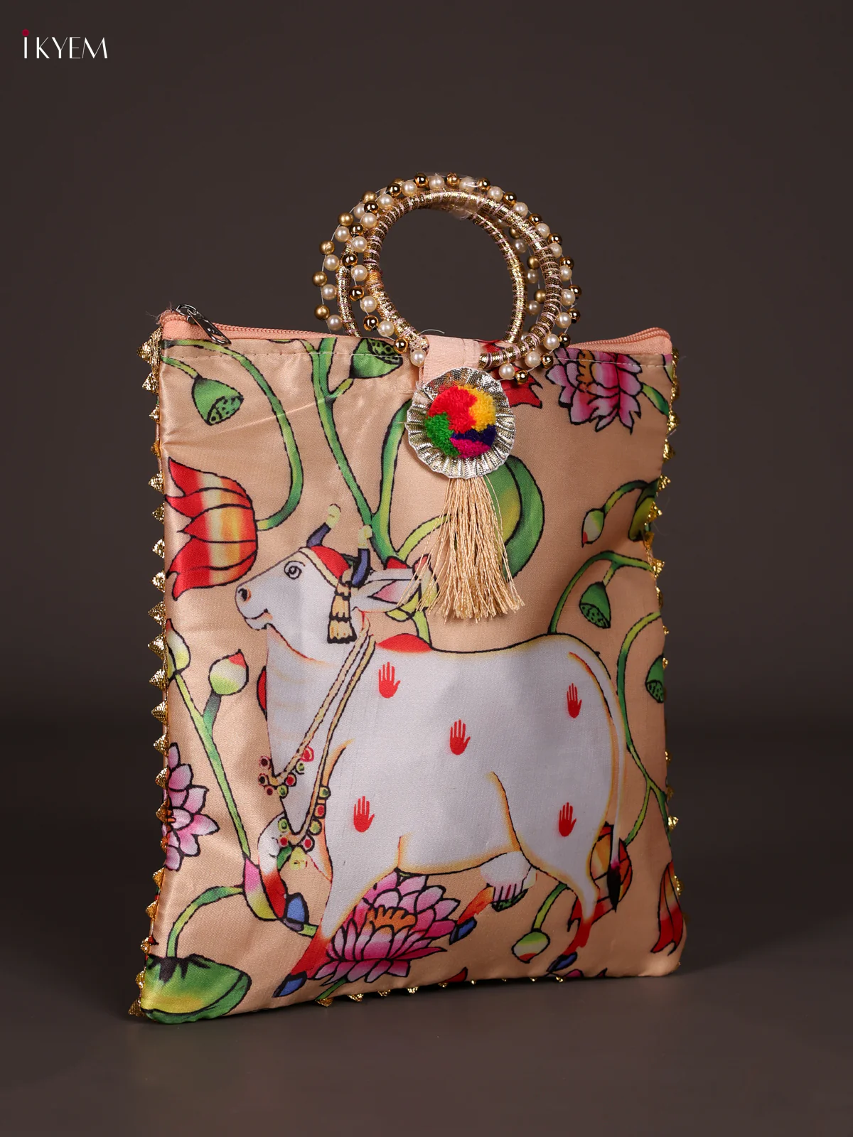 Cow Digtal Printed Gift Bag bangle Handle- Peach-KEE21039 - Image 2