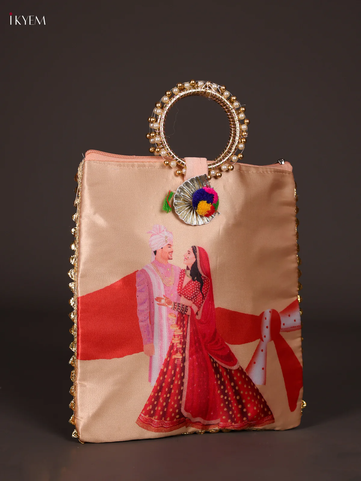 Wedding Couple Gift Bag With Bangle Handle- Peach-KEE21046 - Image 3