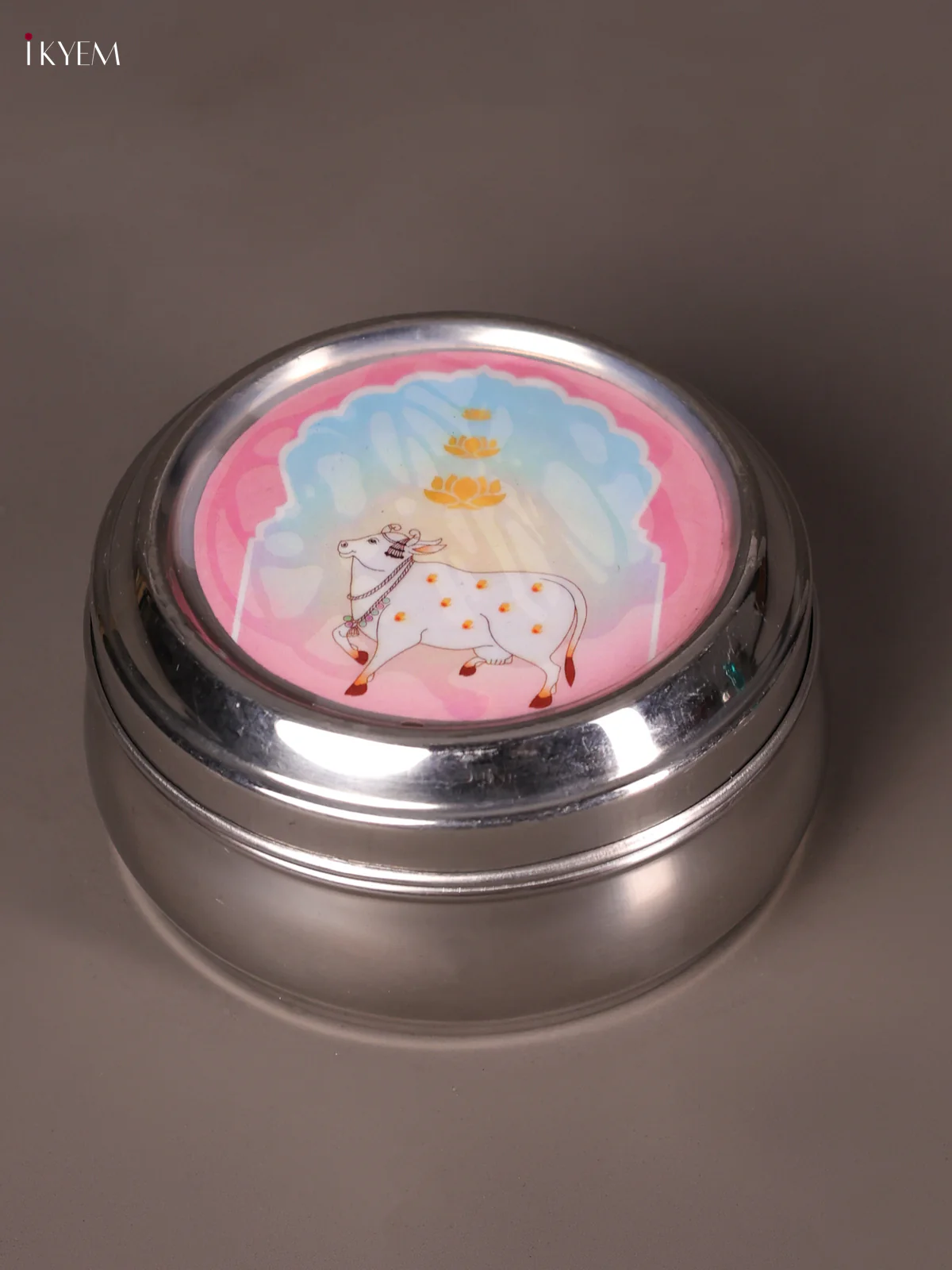 Digital Cow Printed Storage Box- Baby Pink-KEE22015