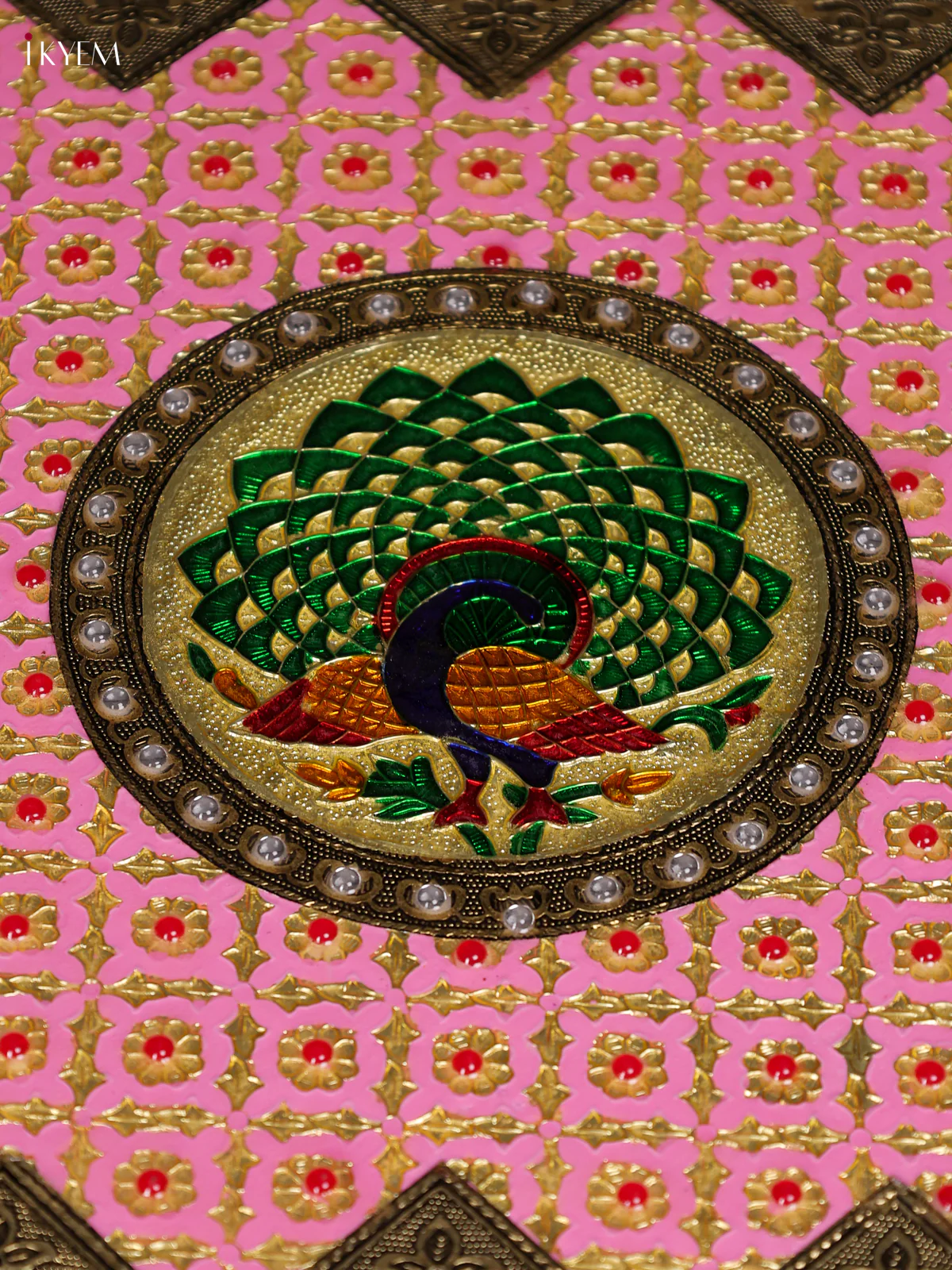 Meenakari Peacock Bajot-Pink (15x15)-KEE27032 - Image 2