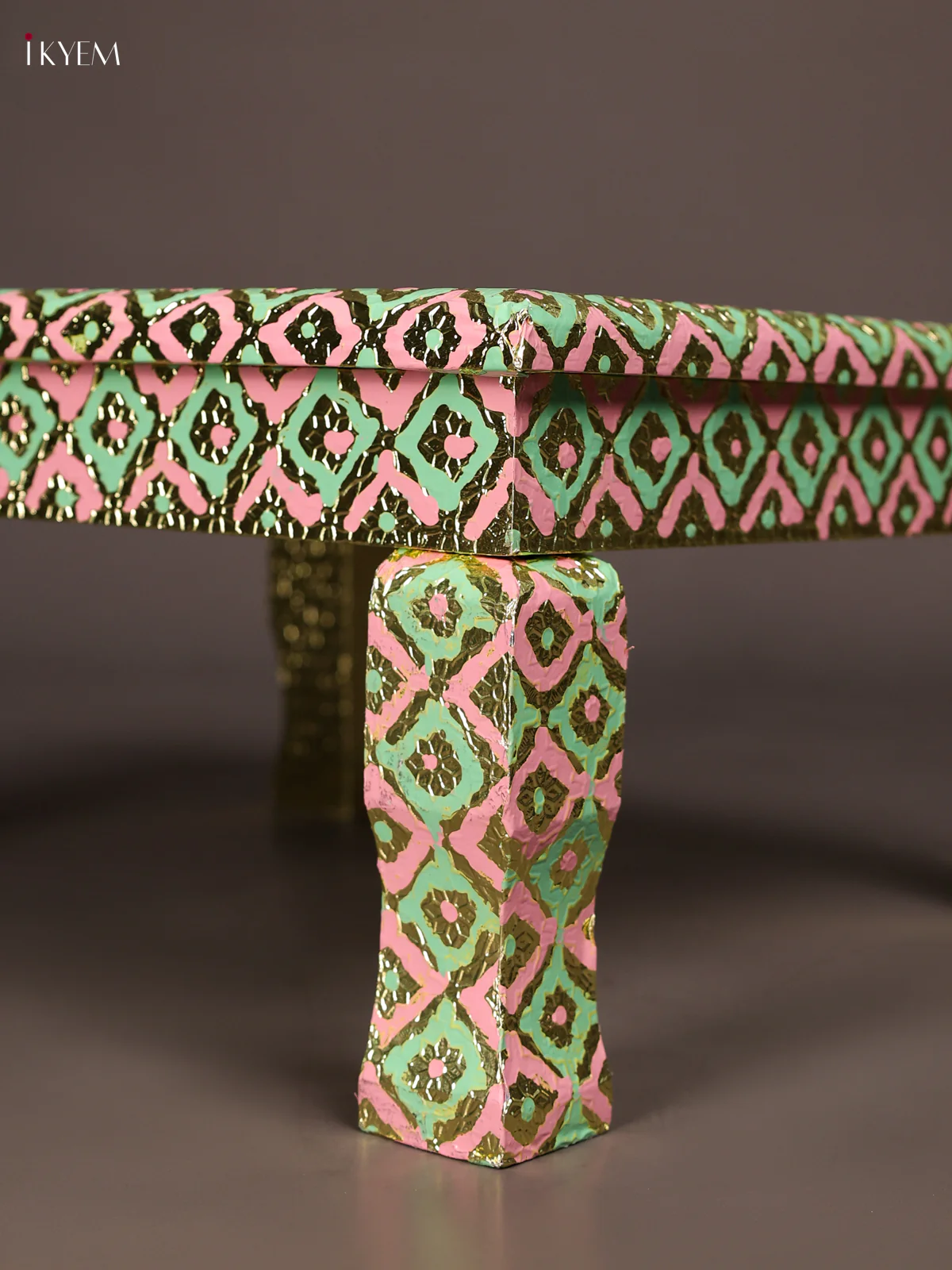 Meenakari Bajot-Green& Pink (15x15)-KEE27038 - Image 3
