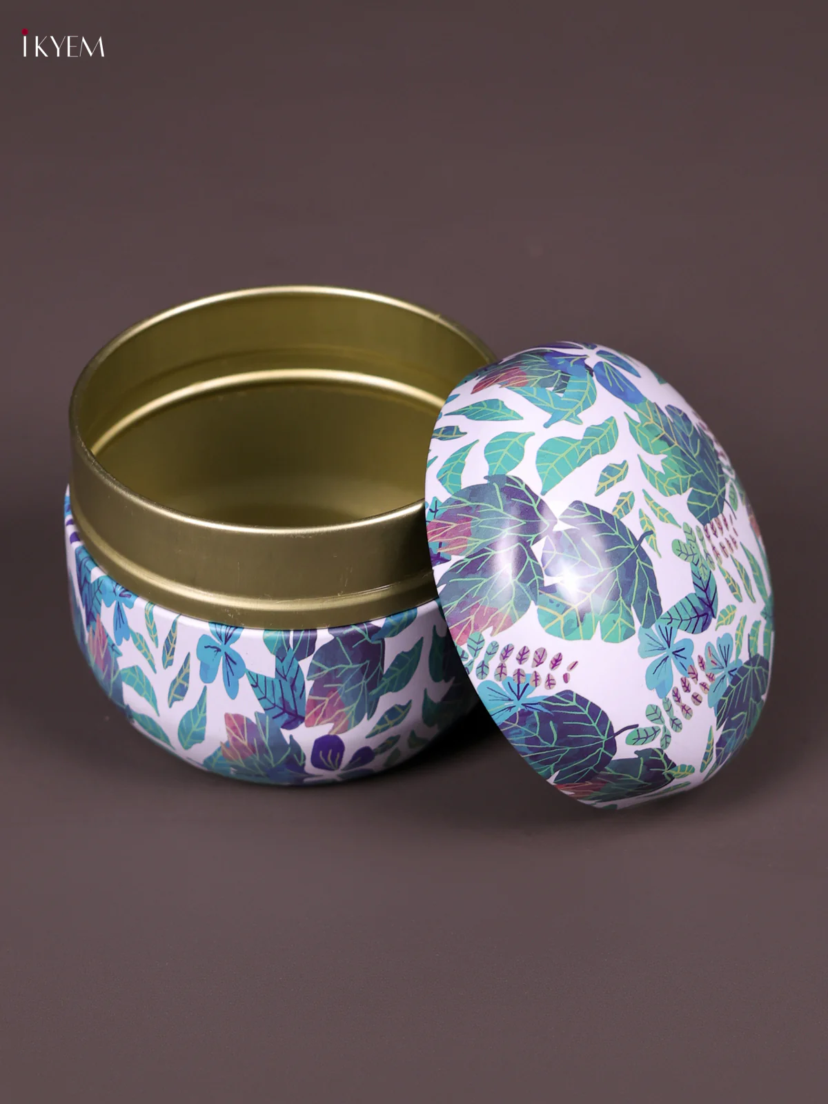 Floral Printed Tin Box-White&Green-KEF09007 - Image 2