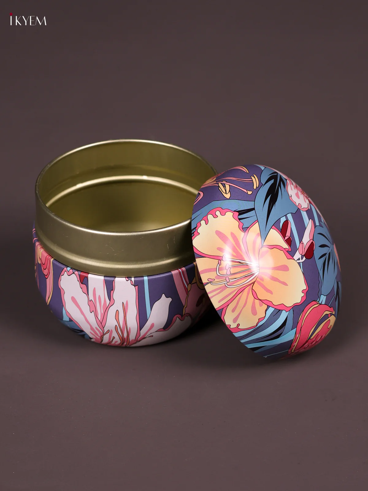 Floral Printed Tin Box-Multicolur-KEF09014 - Image 2