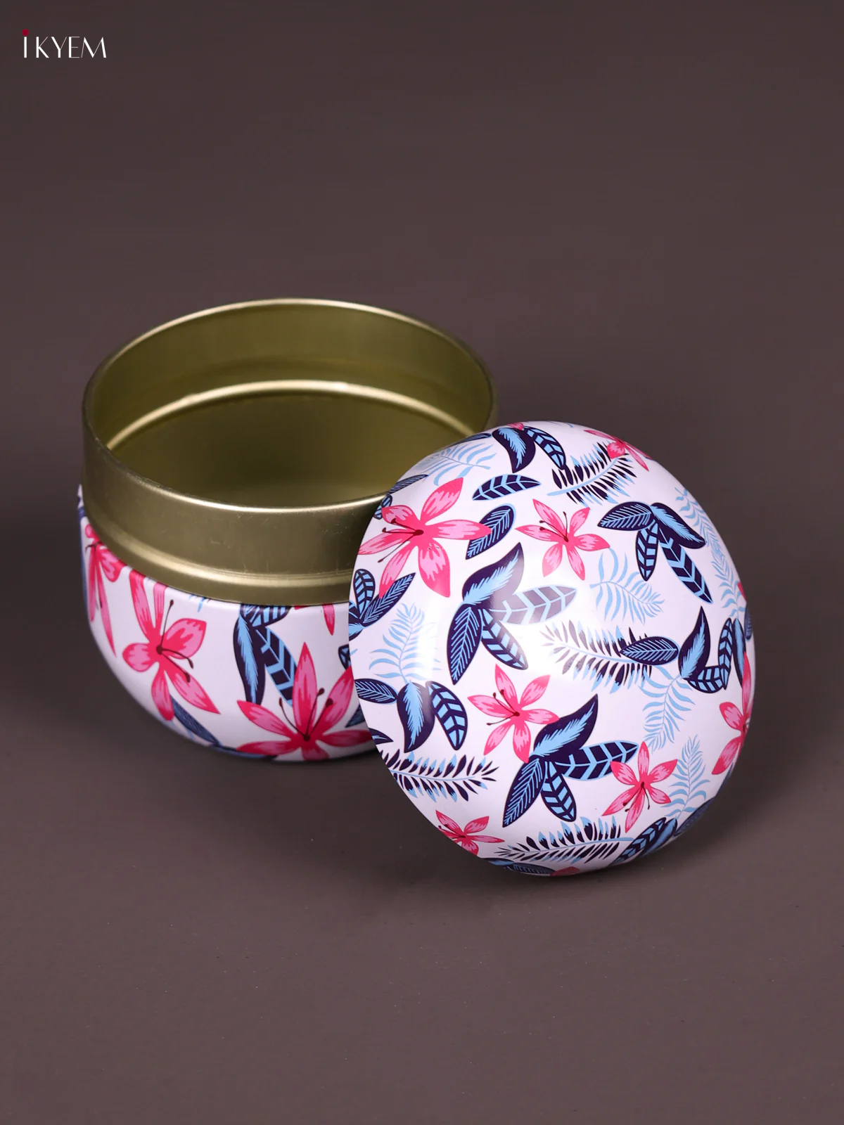 Floral Printed Tin Box-White&Pink-KEF09015 - Image 2