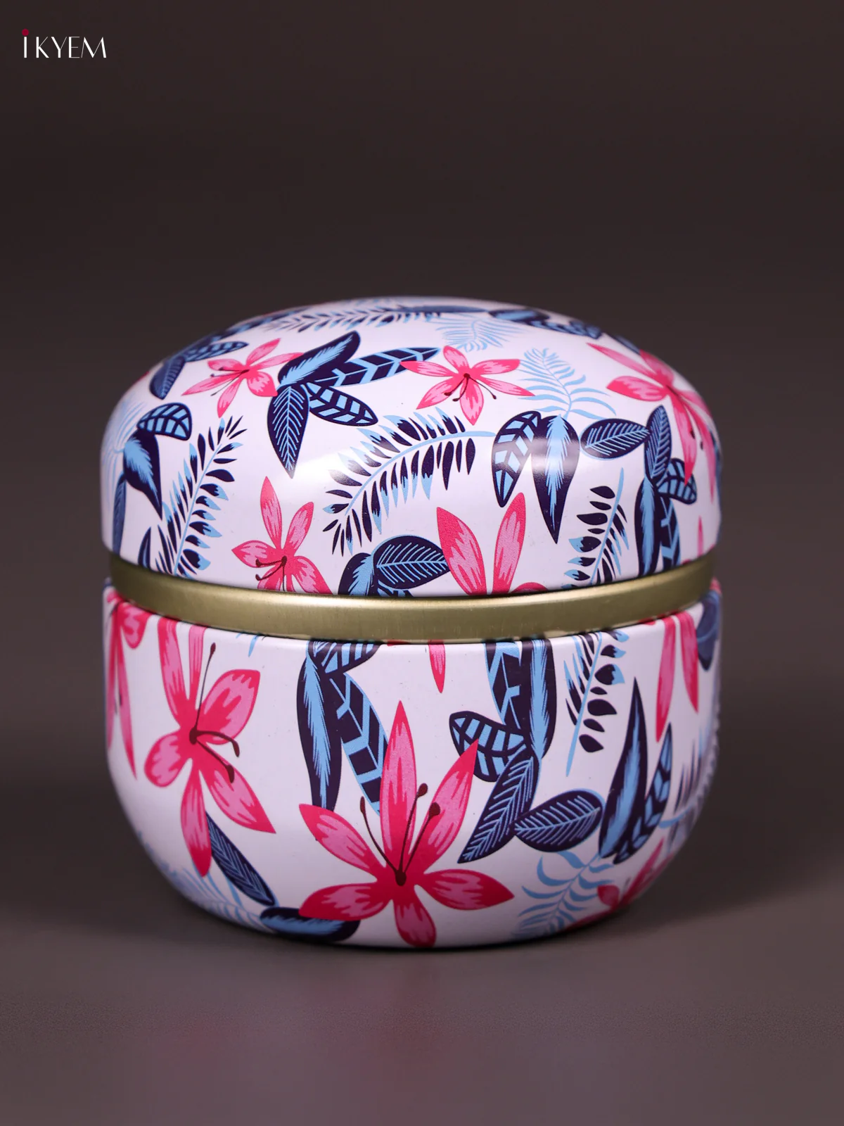 Floral Printed Tin Box-White&Pink-KEF09015 - Image 3