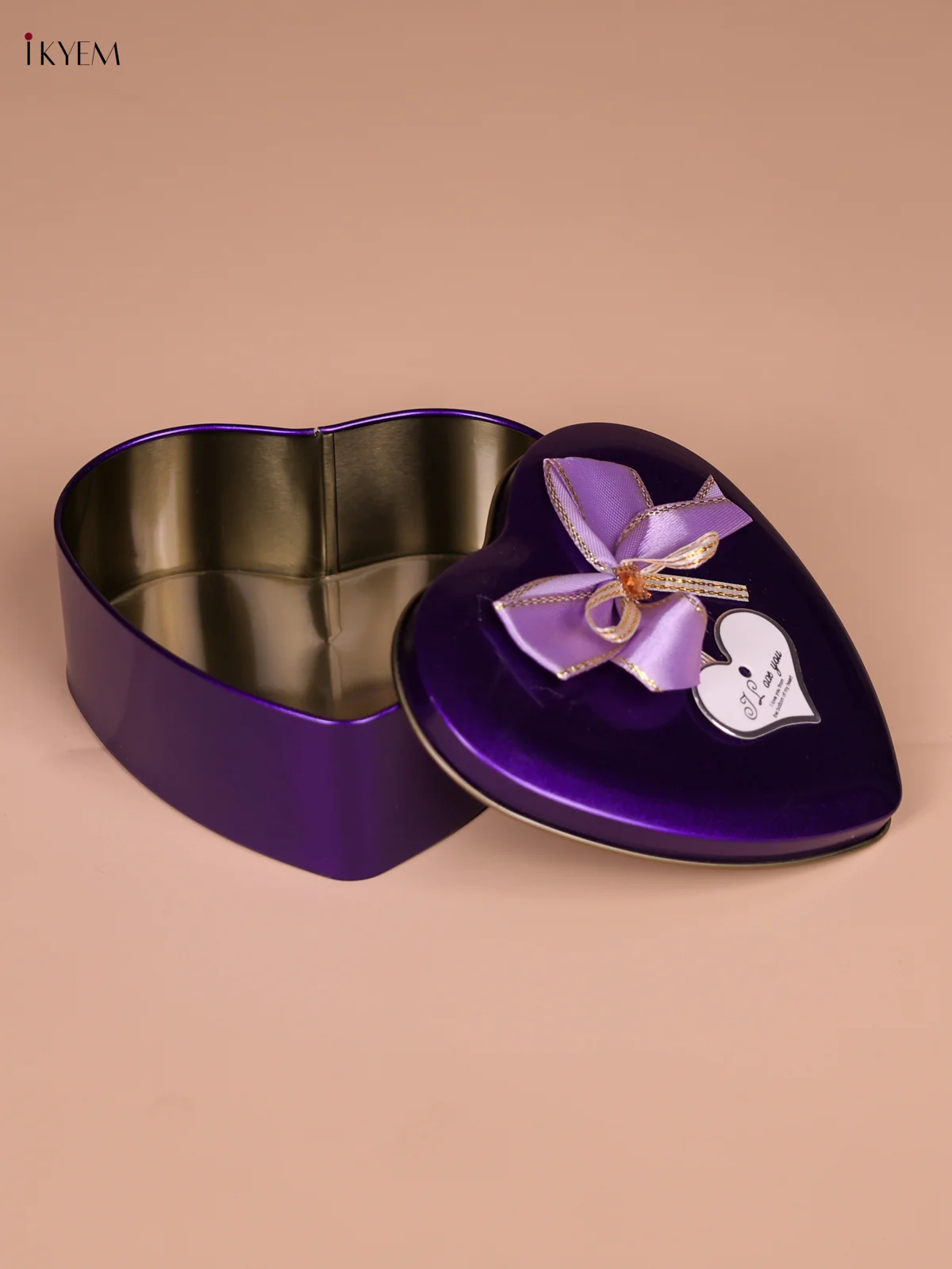Heart Shaped Tin Box-Purple-KEF09020 - Image 2
