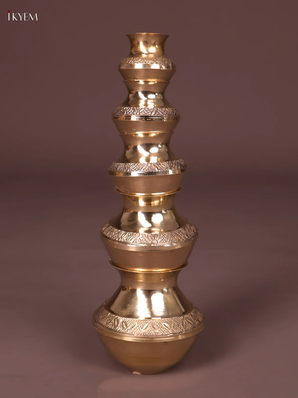 Brass Kubera Kalash set - set of 5 (8.5 in)-KEF10058 - Image 4