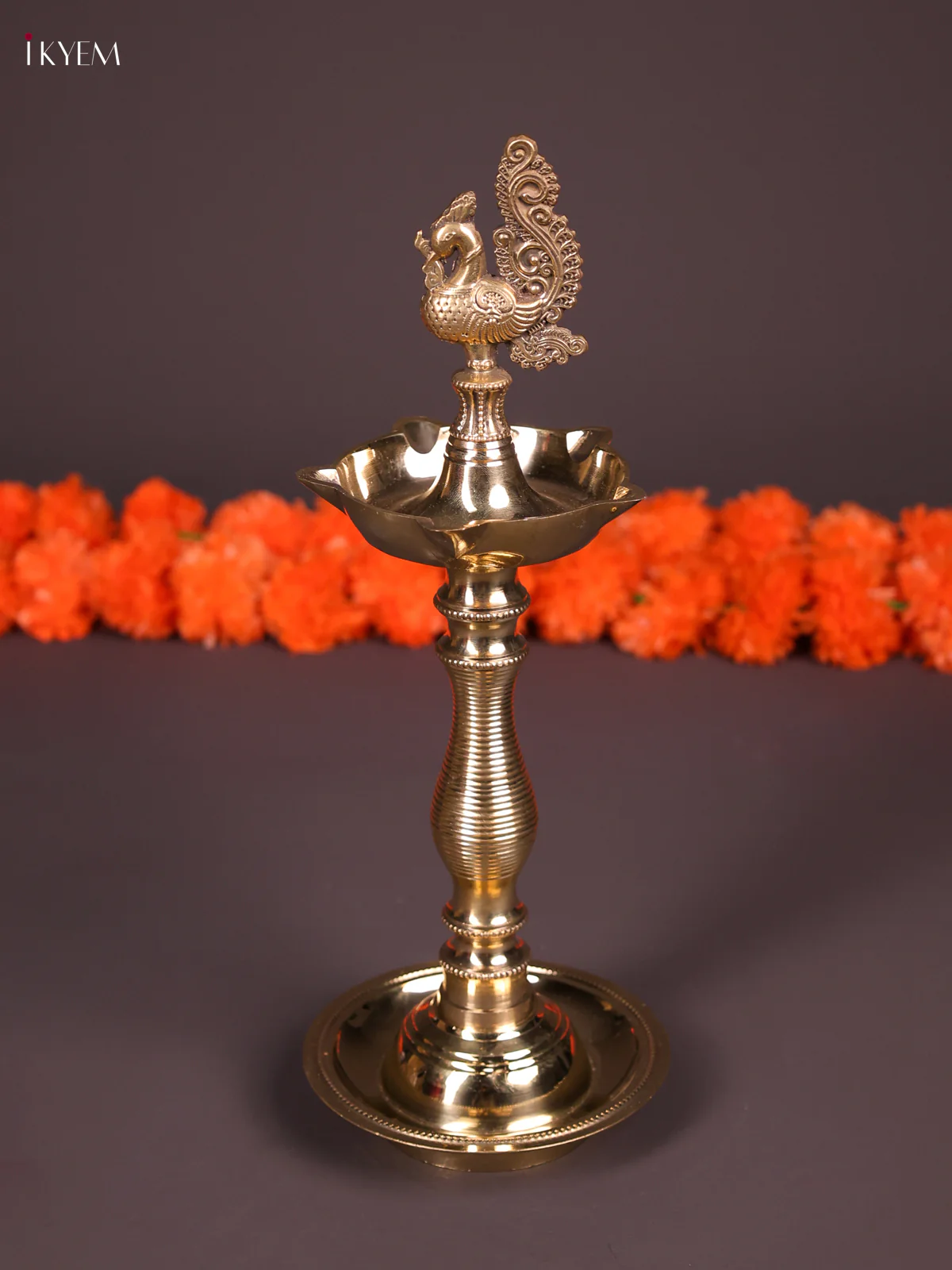 Brass 5 face Annapakshi Kuthu Vilaku 9.5 inch-KEF10069 - Image 2