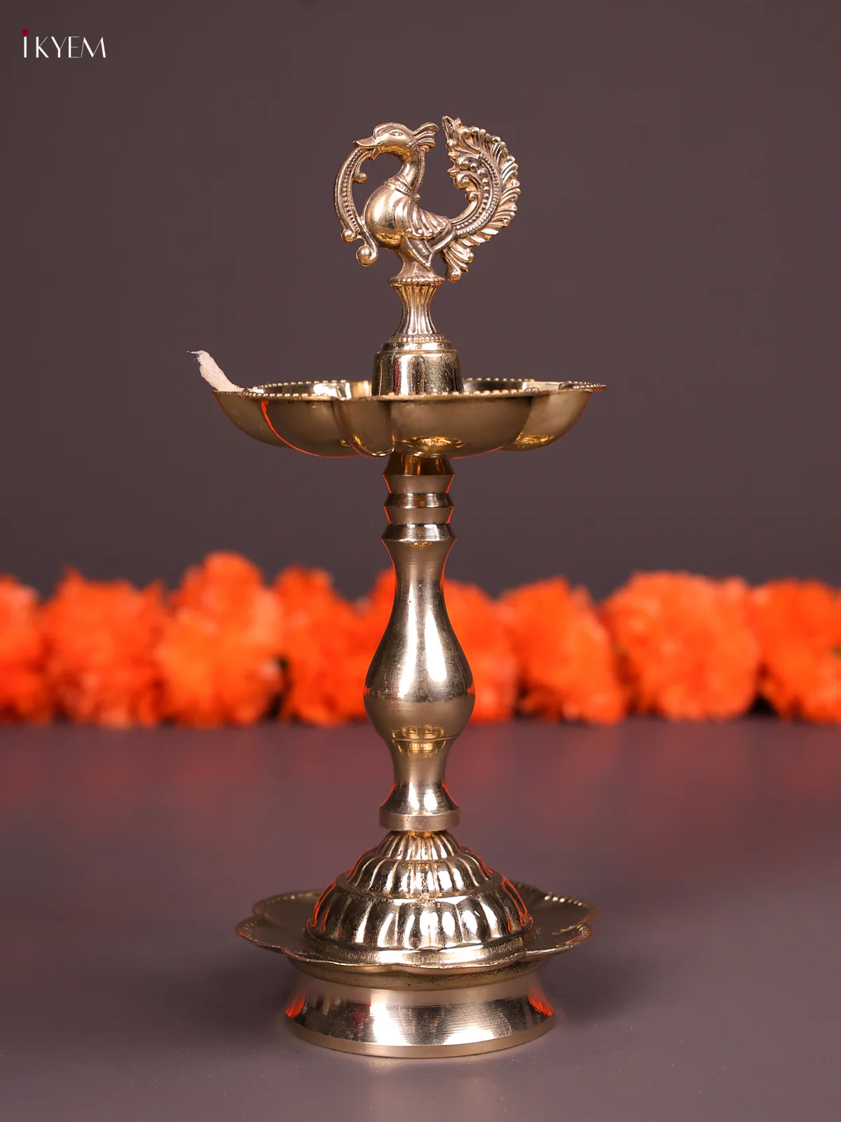 Fancy Brass 5 face Annapakshi Kuthu Vilaku 7.5 inch-KEF10074 - Image 2