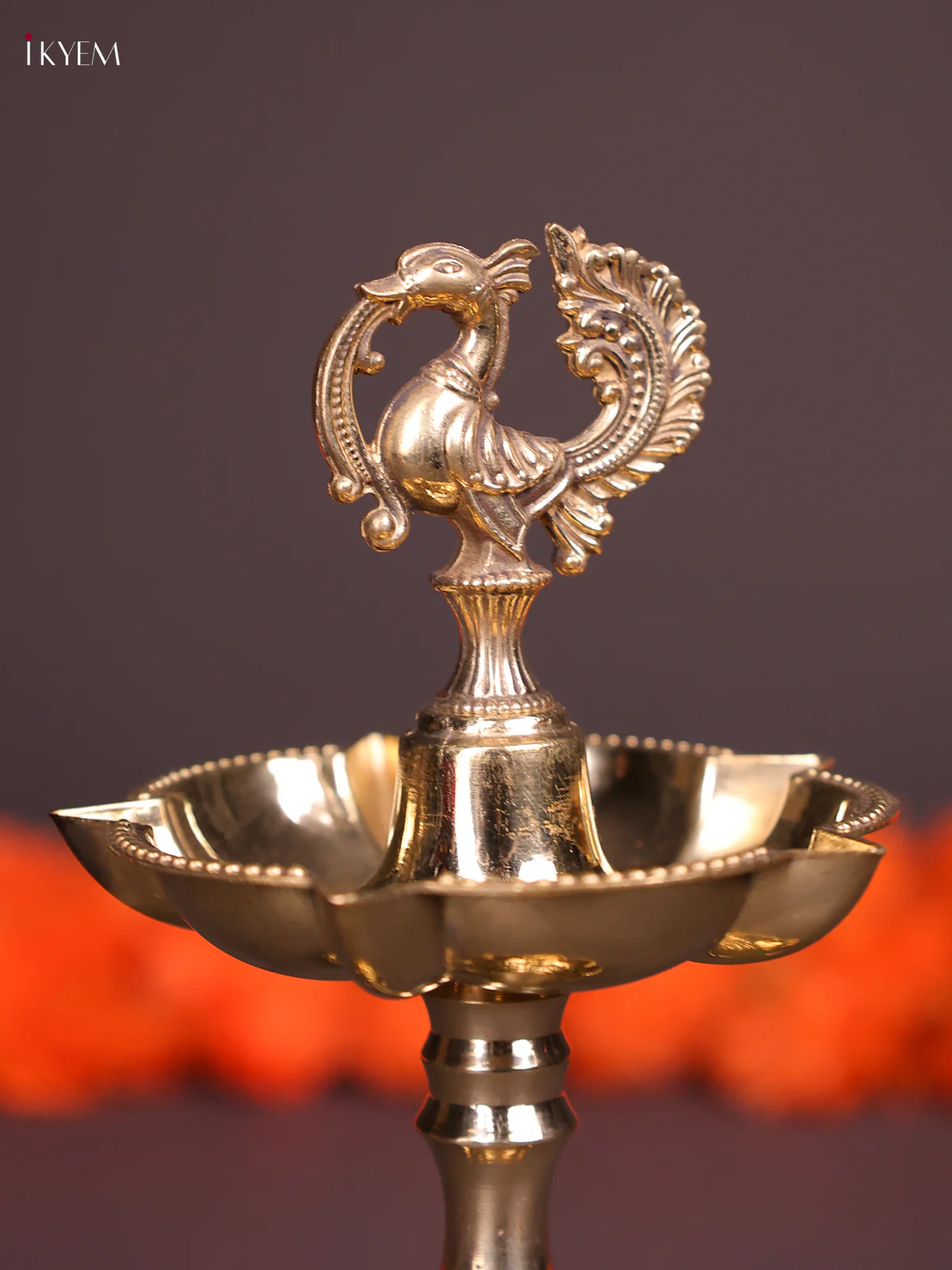 Fancy Brass 5 face Annapakshi Kuthu Vilaku 7.5 inch-KEF10074 - Image 3
