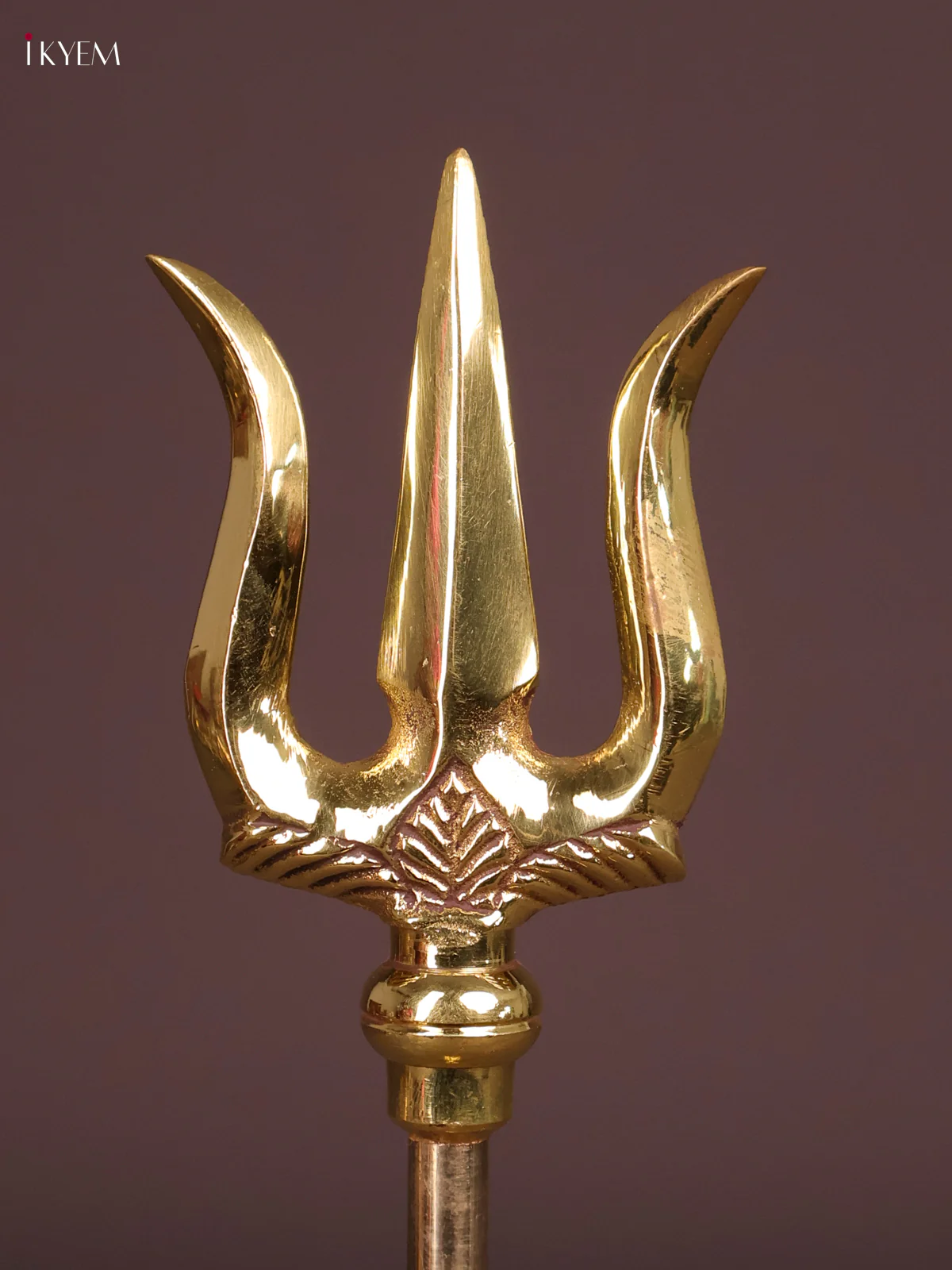 Brass Trishul with Base 12 inch-KEF10082 - Image 2