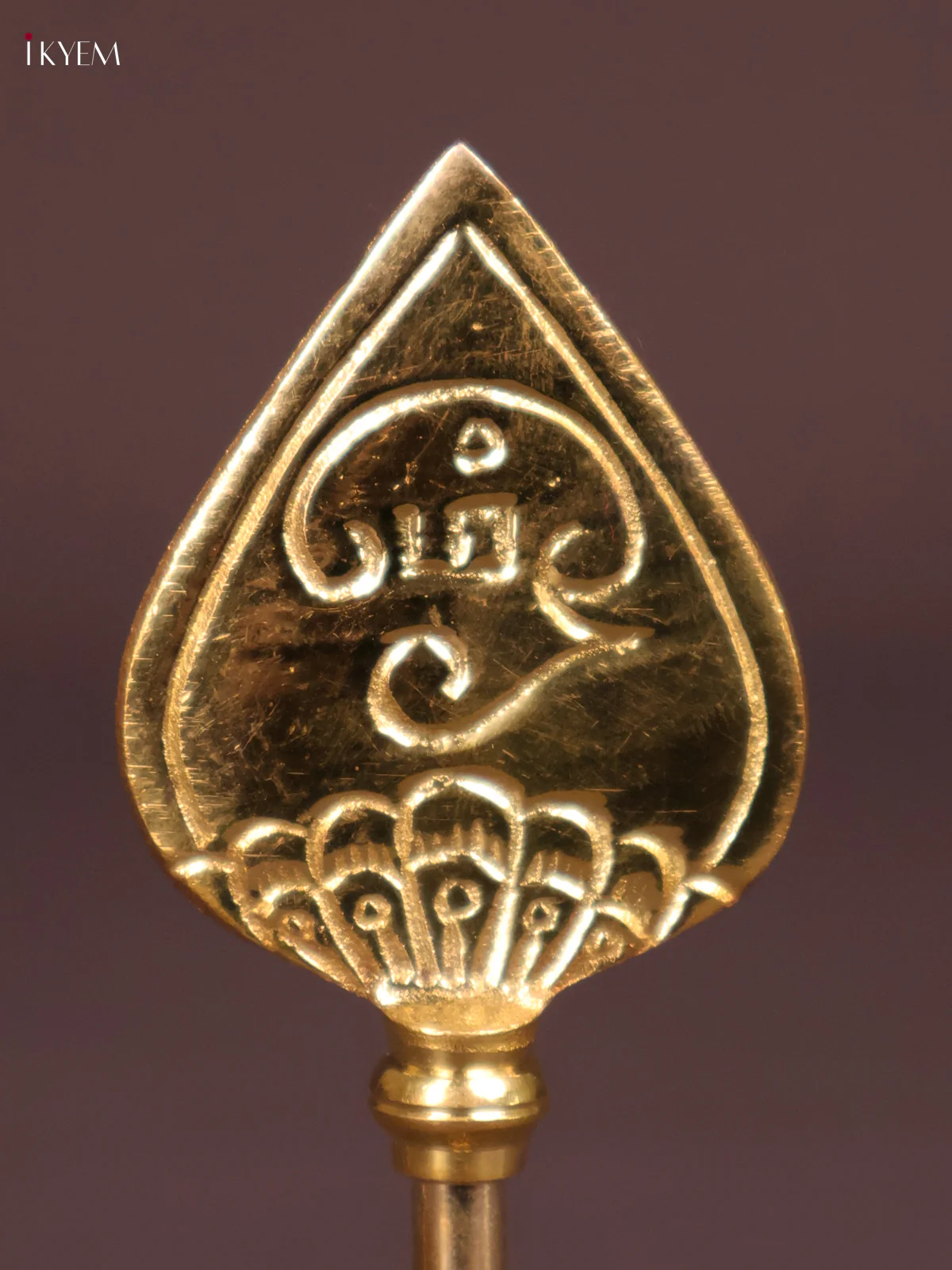 Brass Murugar Engraving Vel With Base 6 inch-KEF10129 - Image 2