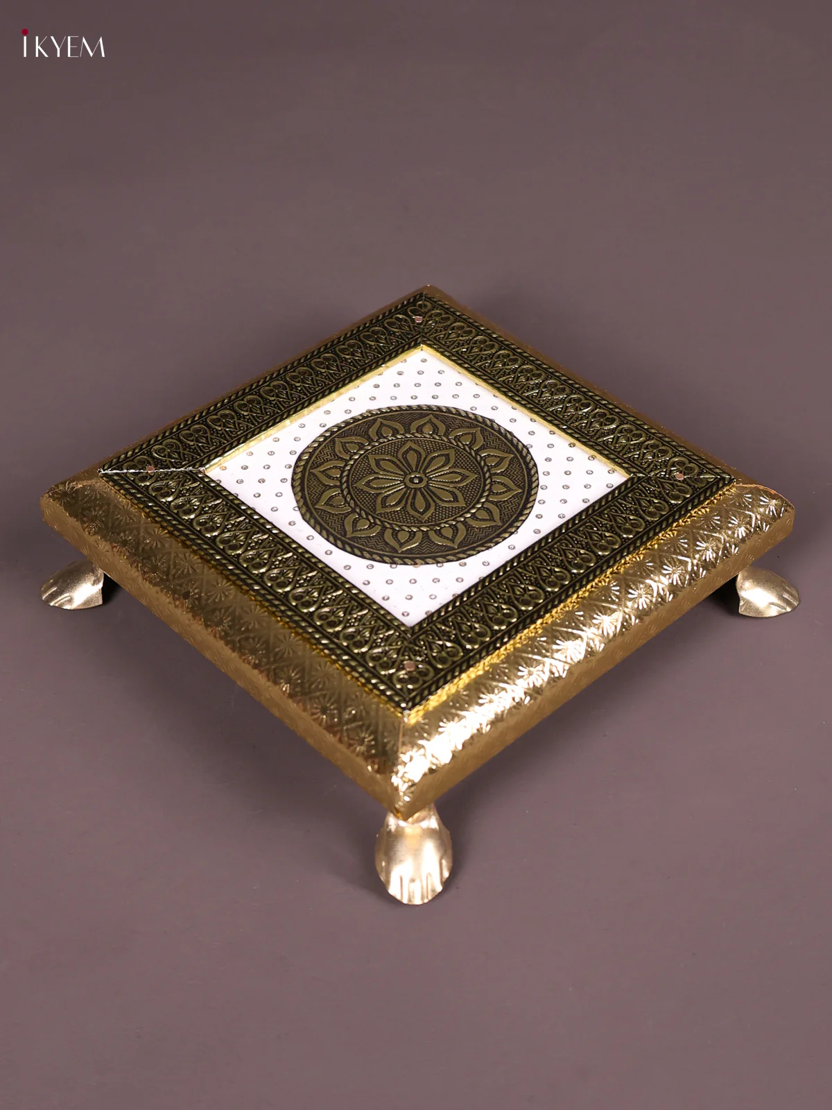 Oxidised Meenakari Bajot(6x6)-White-KEF13004 - Image 3