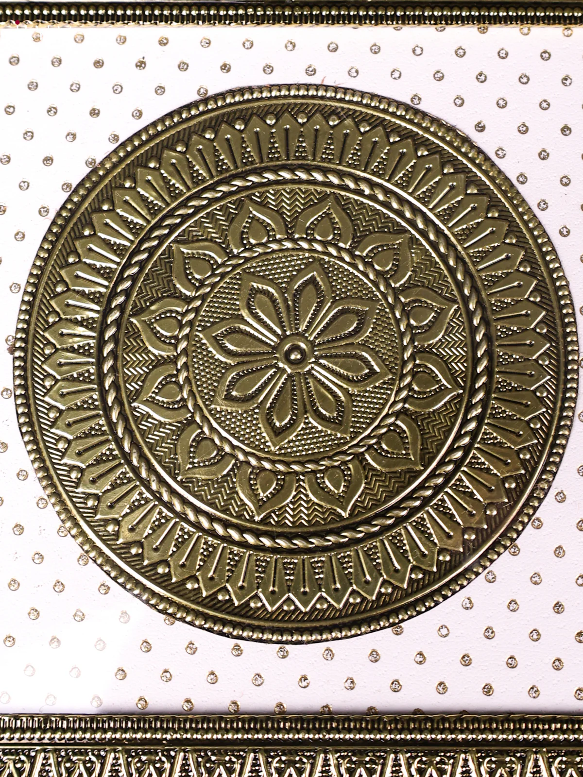 Oxidised Meenakari Bajot(8x8)-White-KEF13006 - Image 2