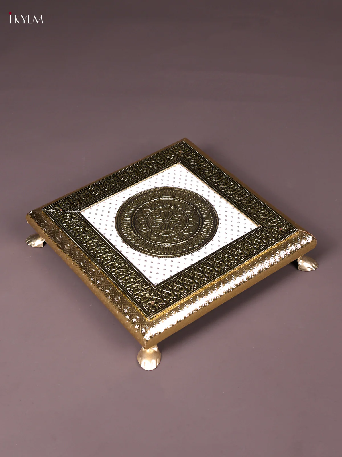 Oxidised Meenakari Bajot(8x8)-White-KEF13006 - Image 4