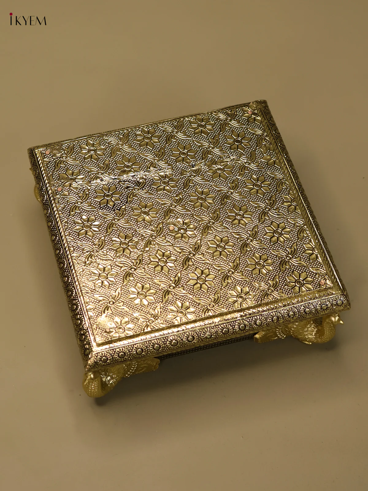 Oxidized Bajot with Peacock Embossed Legs - 6x6-KEF13011