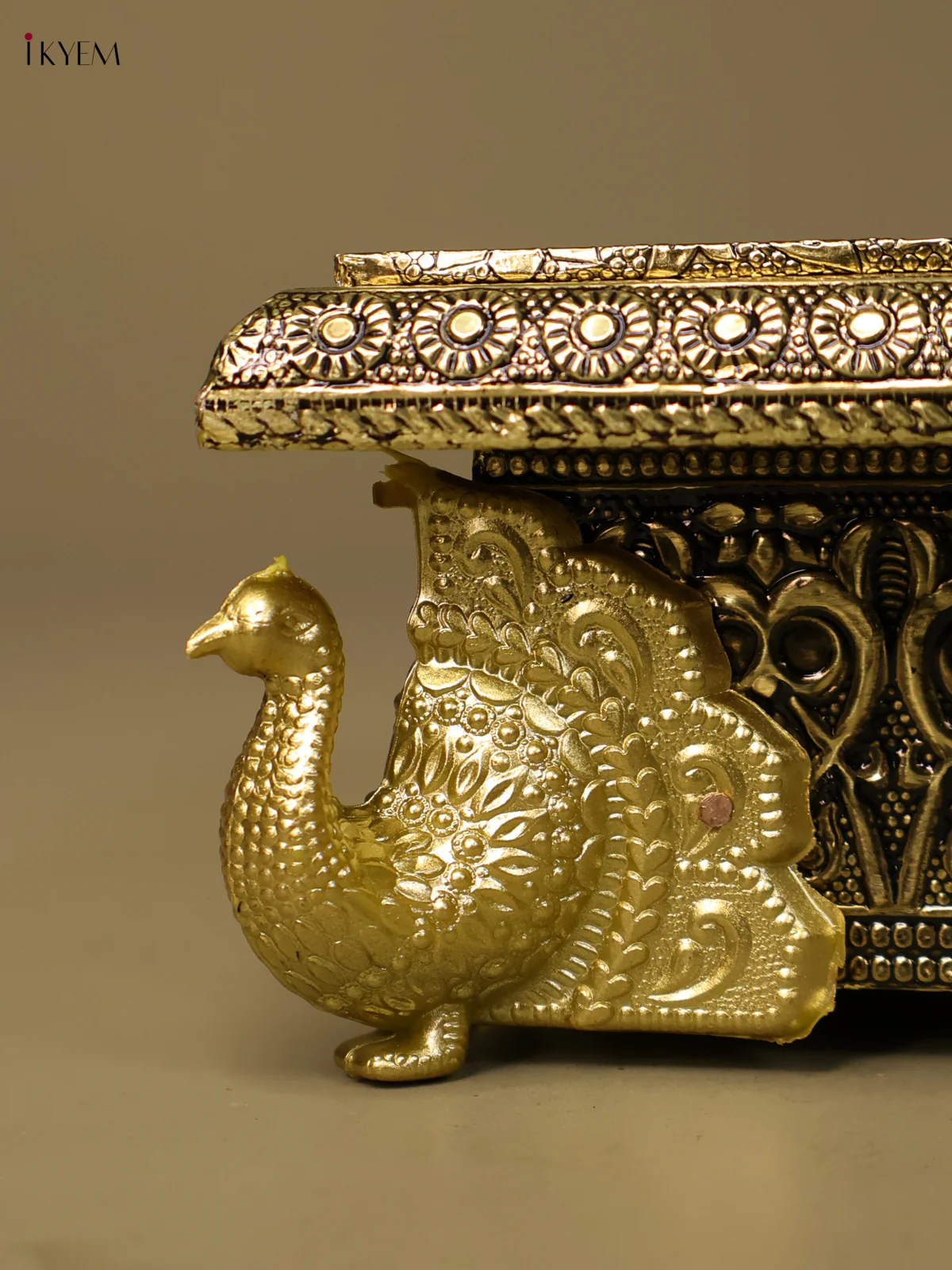 Oxidized Bajot with Peacock Embossed Legs - 6x6-KEF13011 - Image 2