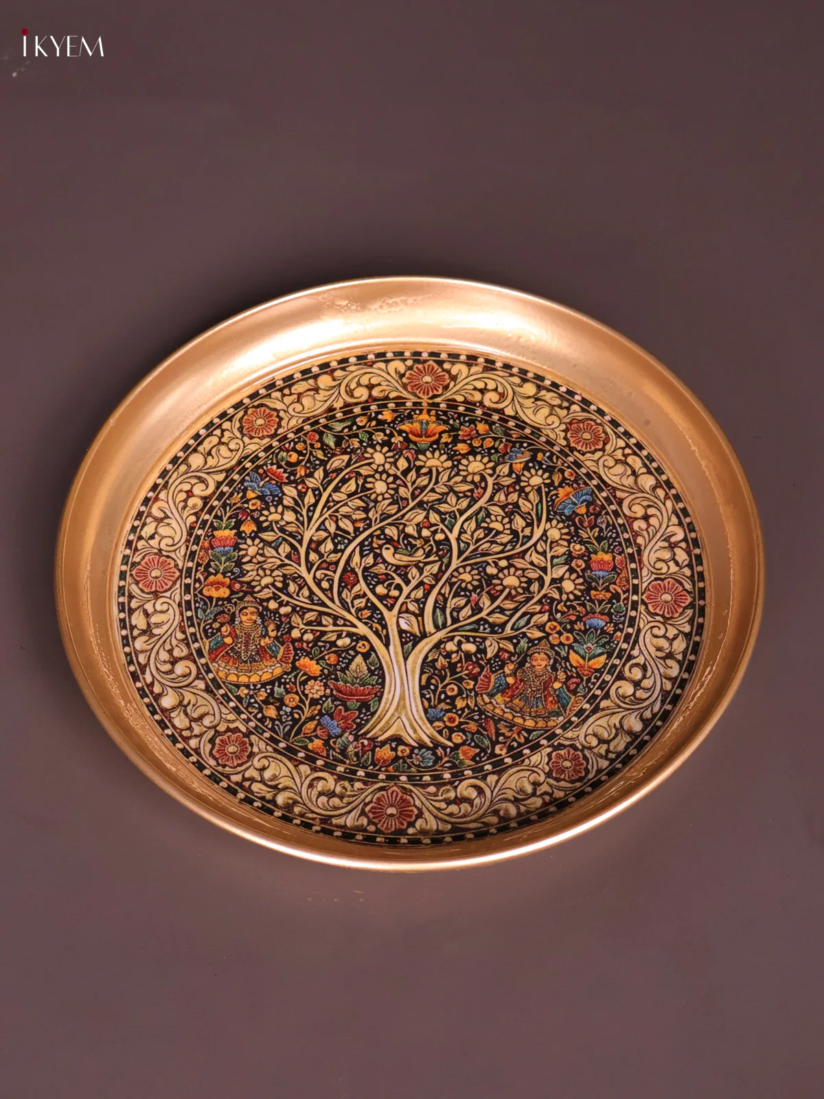 Brass Coated Plate Tree - Muliti Colour-KEF18004