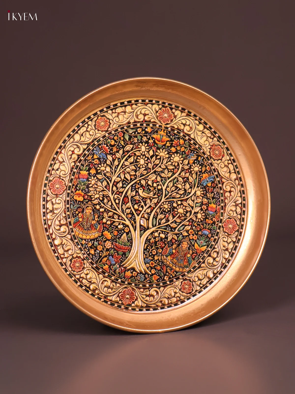 Brass Coated Plate Tree - Muliti Colour-KEF18004 - Image 3
