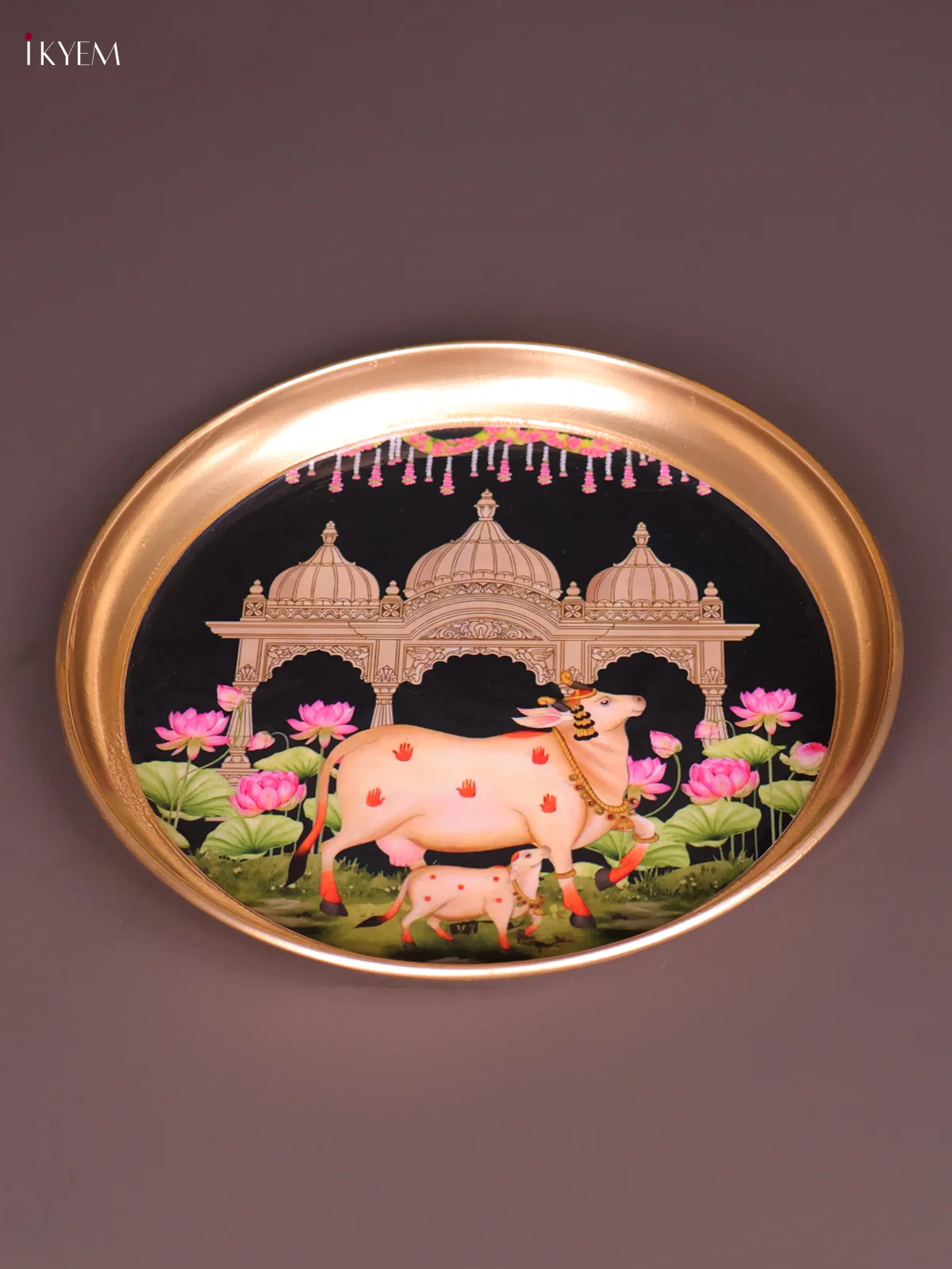Brass Coated Plate Cow&Calf - Black-KEF18011