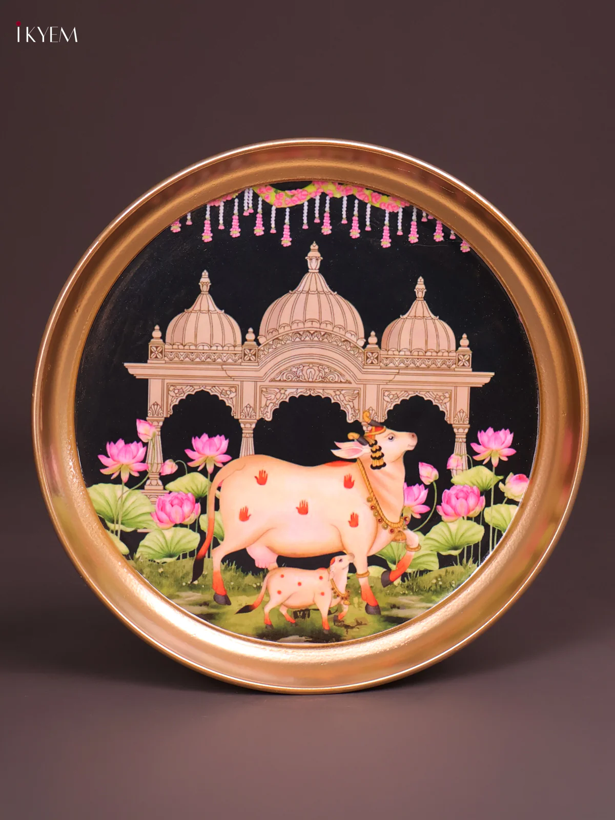 Brass Coated Plate Cow&Calf - Black-KEF18011 - Image 2