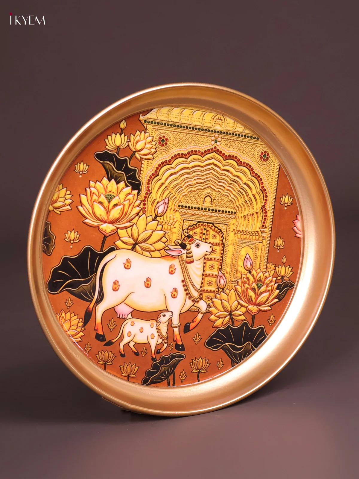 Brass Coated Plate Cow&Calf - Gold-KEF18012 - Image 3