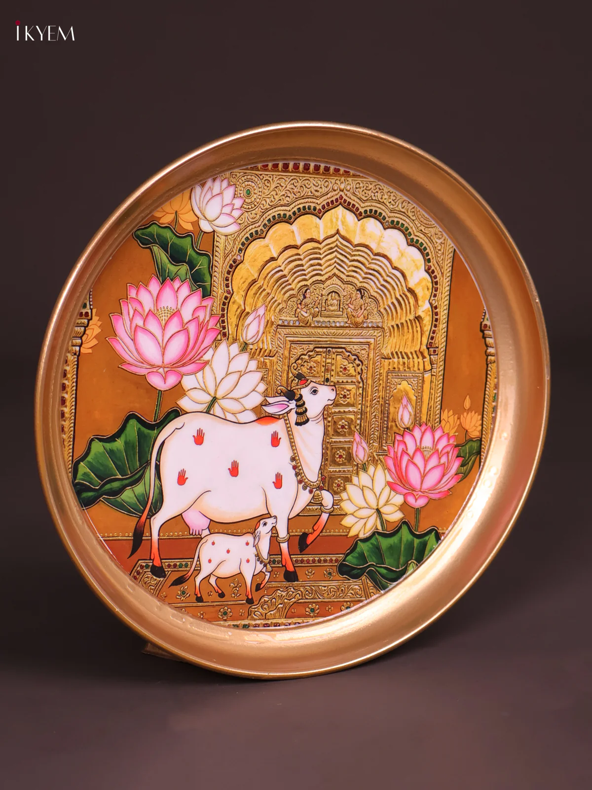 Brass Coated Plate Cow&Calf - Yellow-KEF18021 - Image 3