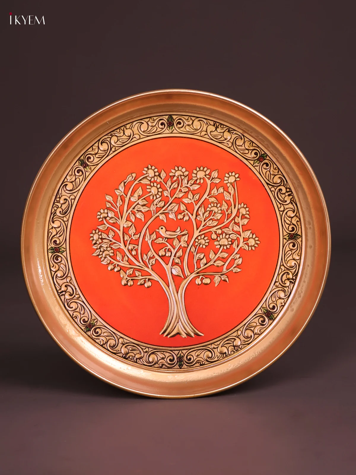 Brass Coated Plate Tree -Orange-KEF18024 - Image 2