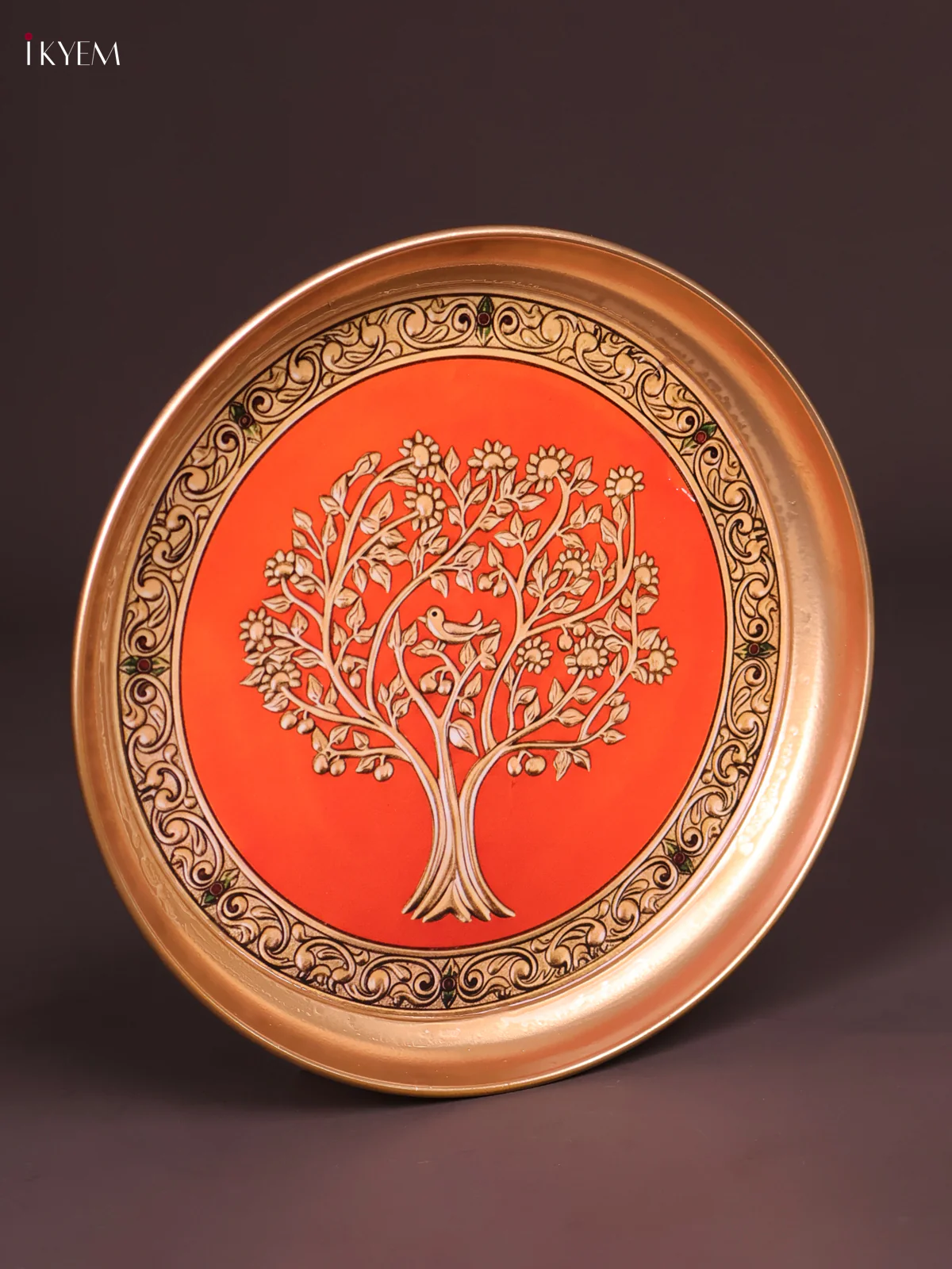 Brass Coated Plate Tree -Orange-KEF18024 - Image 3