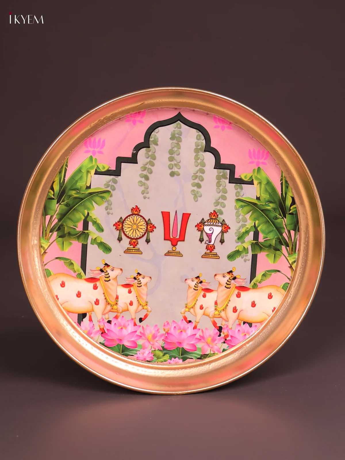 Brass Coated Plate TwinCow- Baby Pink-KEF18026 - Image 2