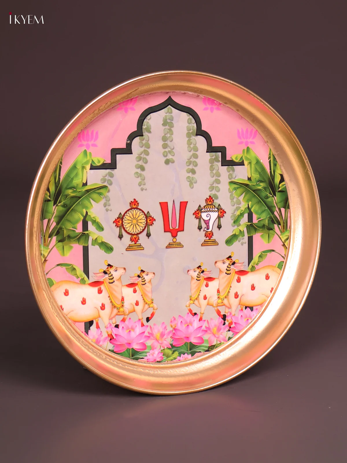 Brass Coated Plate TwinCow- Baby Pink-KEF18026 - Image 3
