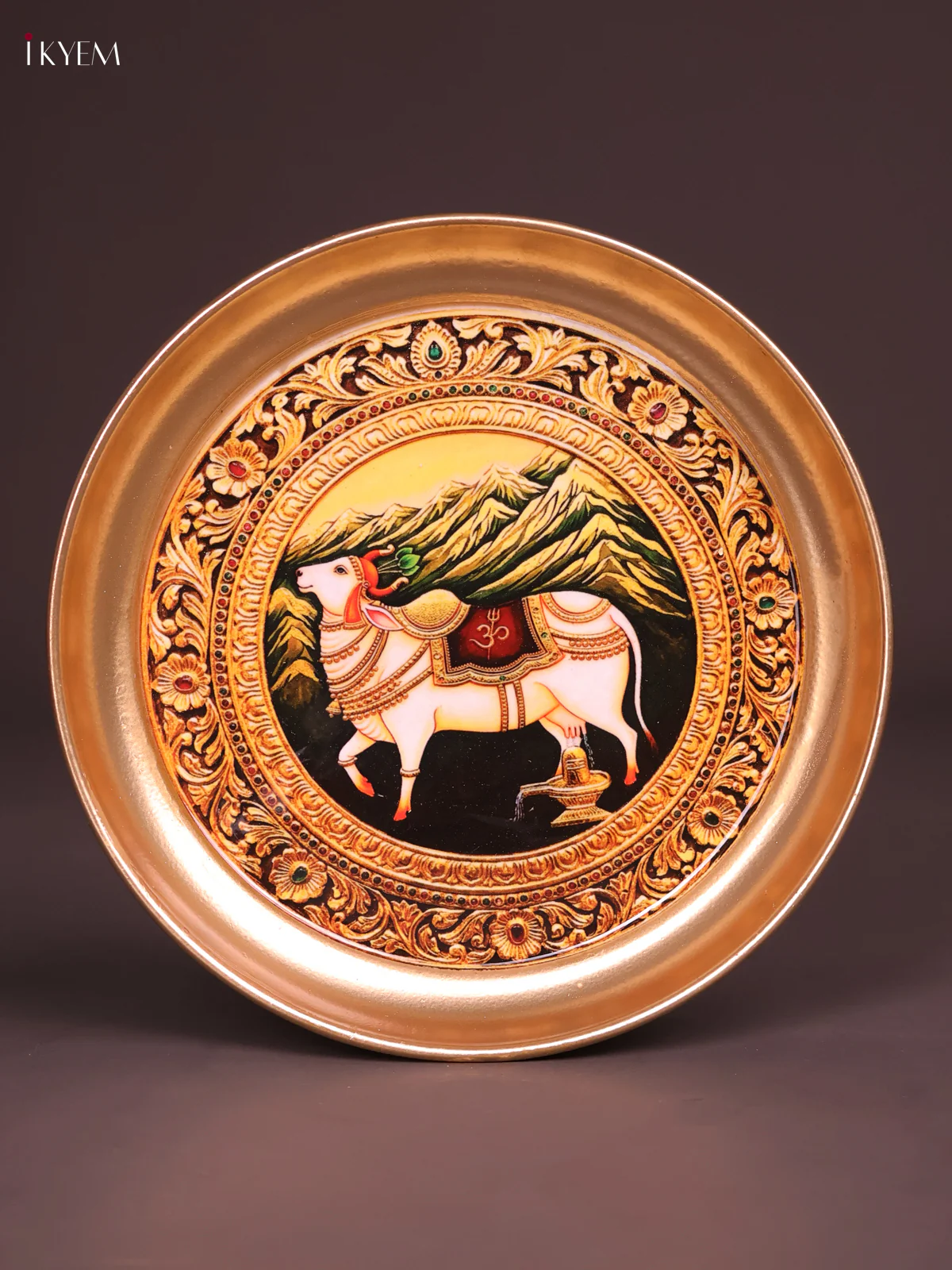 Brass Coated Plate Cow -Golden-KEF18030 - Image 2