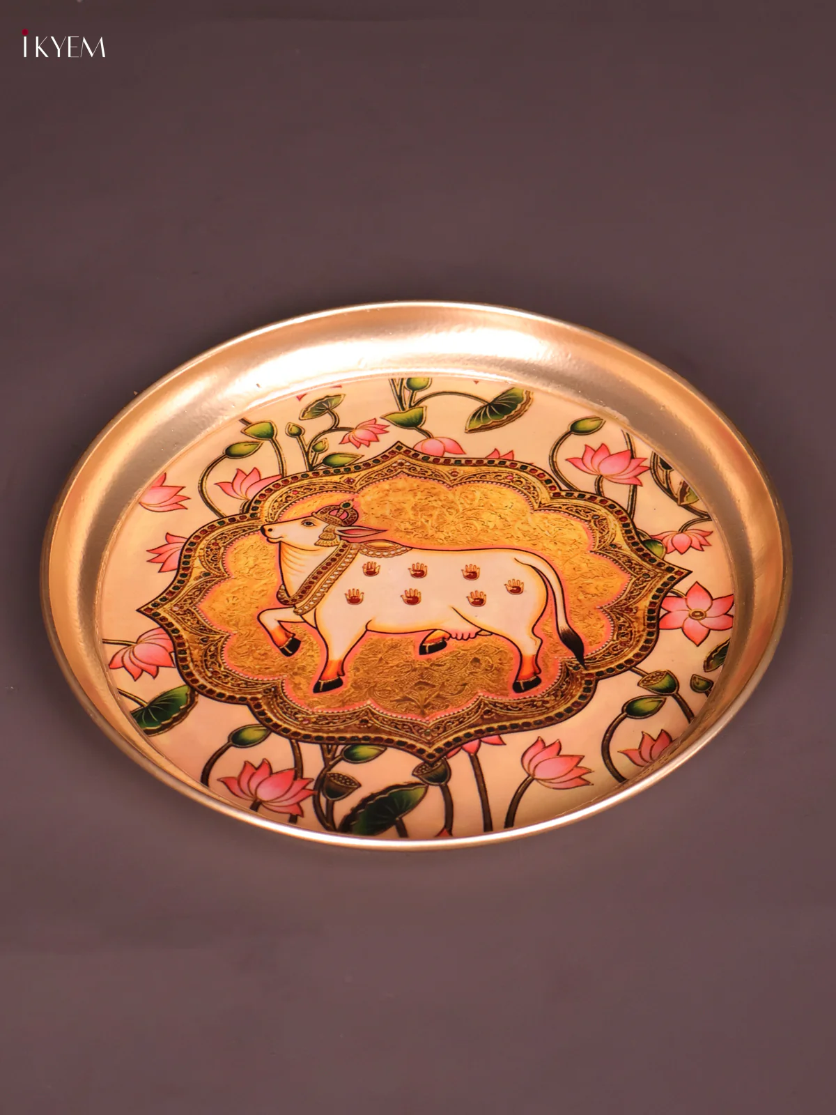 Brass Coated Plate Cow -Peach-KEF18031