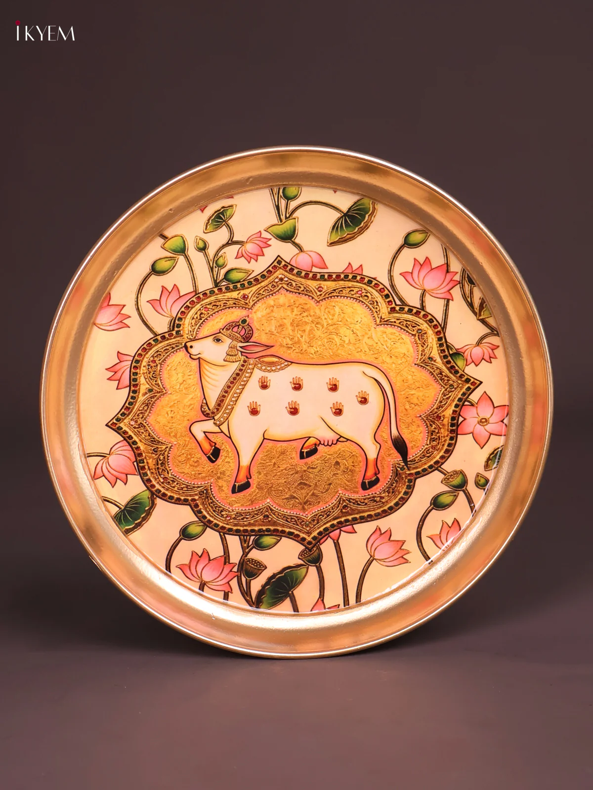 Brass Coated Plate Cow -Peach-KEF18031 - Image 2