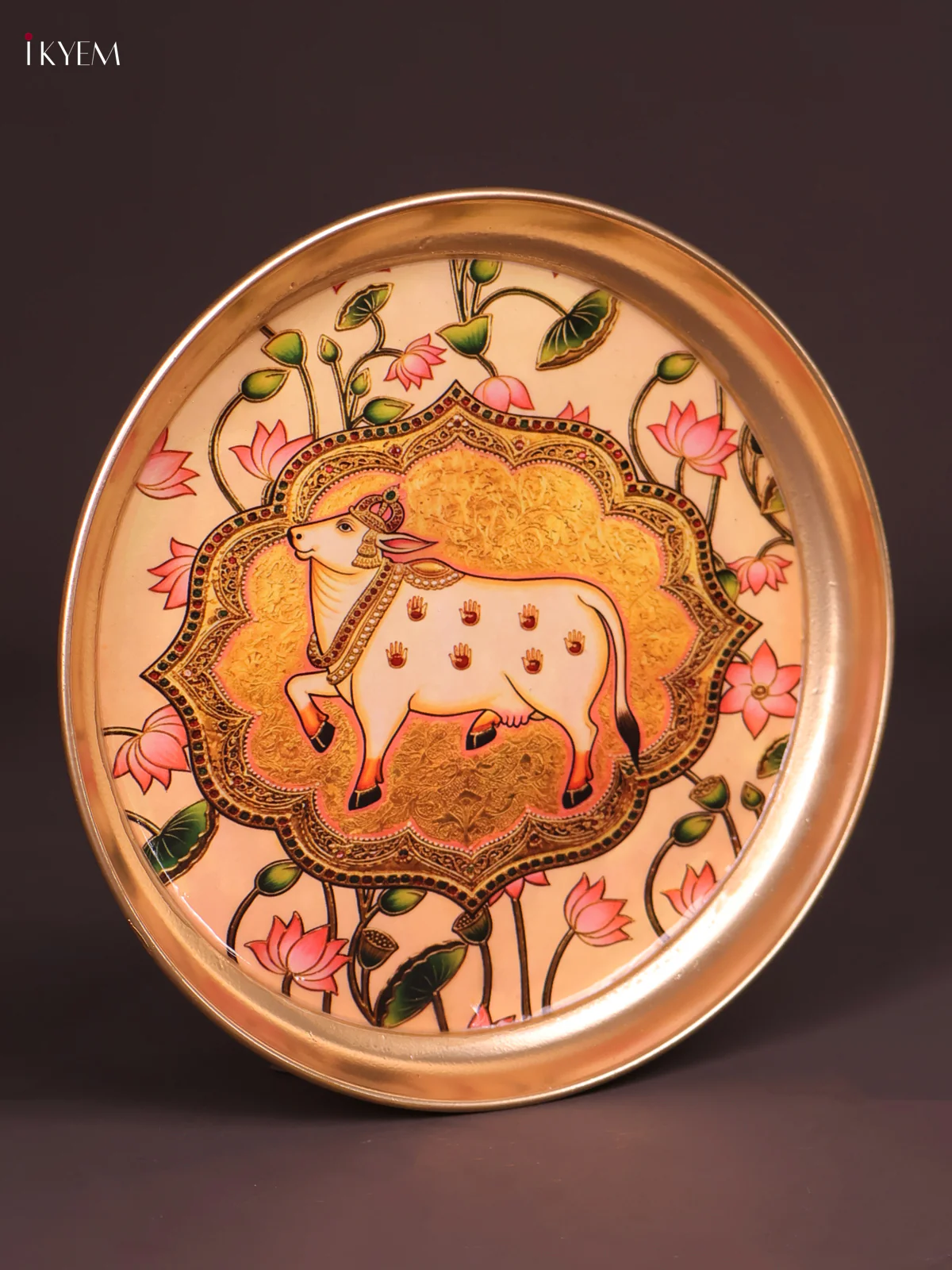 Brass Coated Plate Cow -Peach-KEF18031 - Image 3