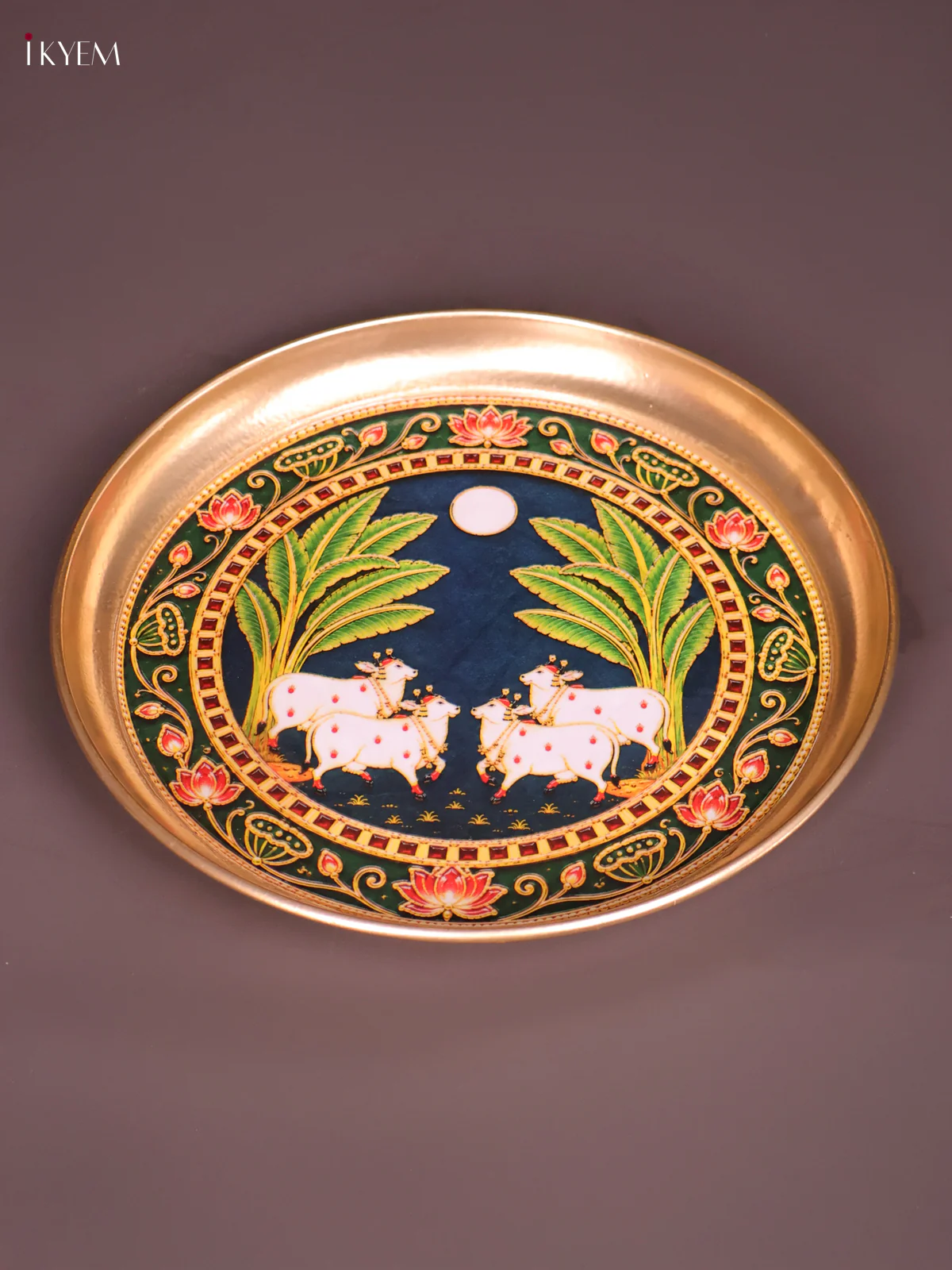 Brass Coated Plate TwinCow- Green-KEF18032
