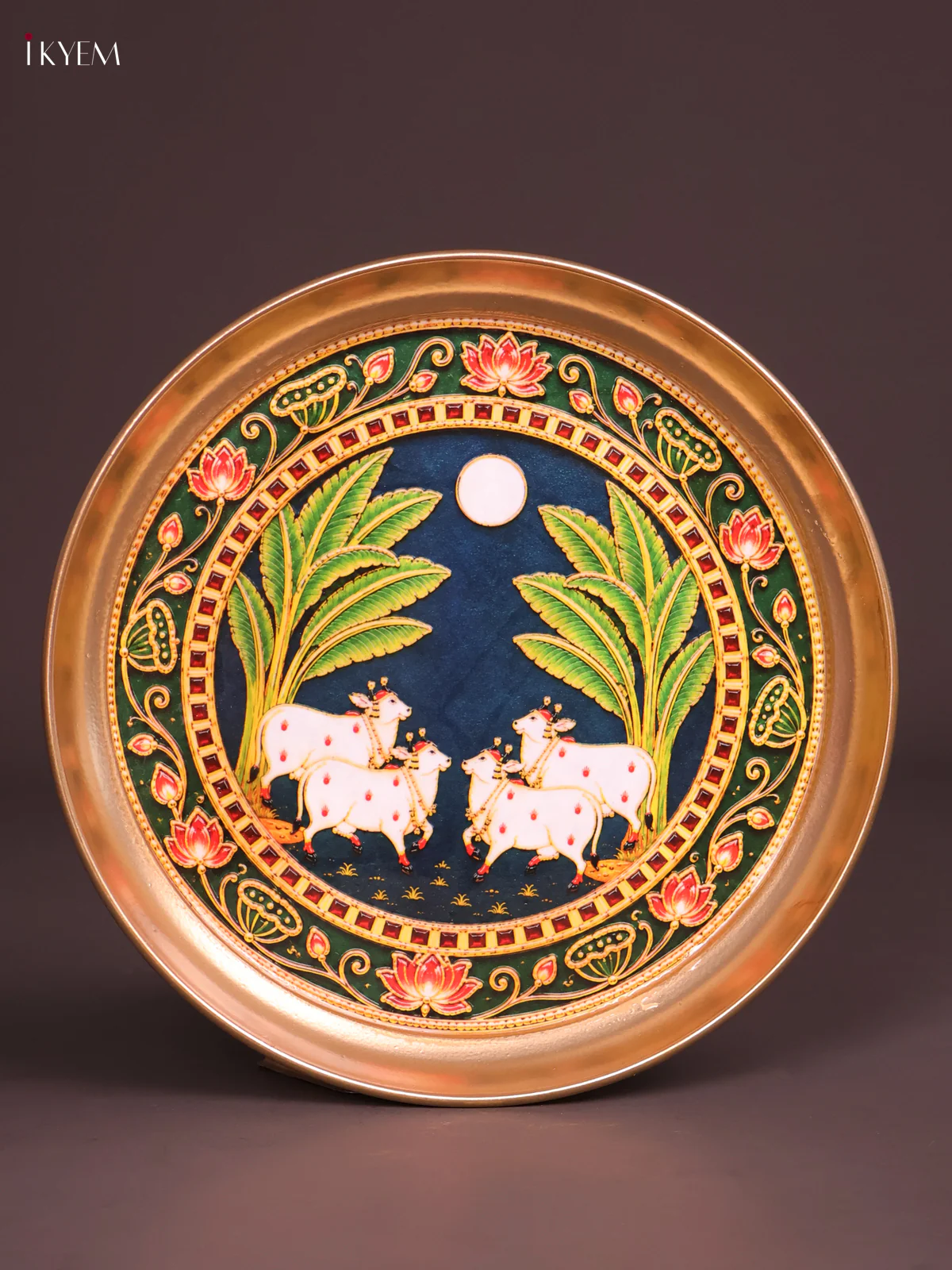 Brass Coated Plate TwinCow- Green-KEF18032 - Image 2