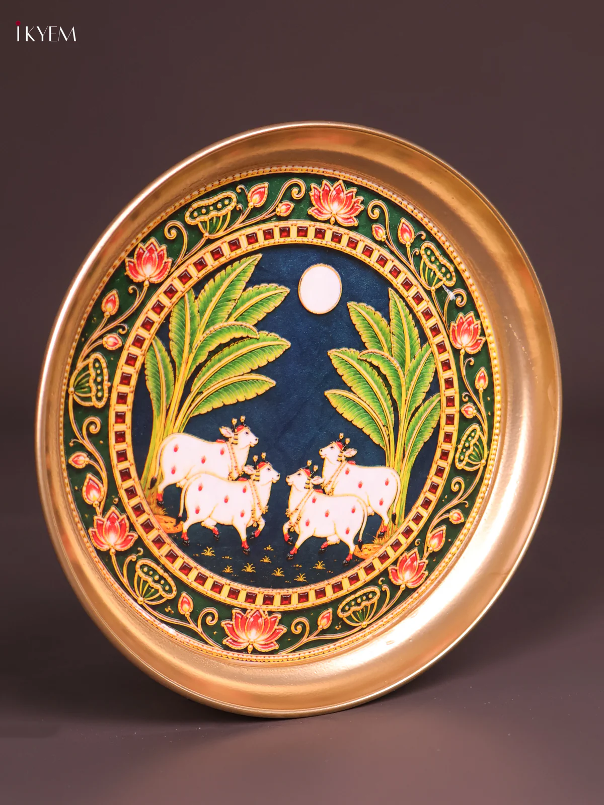 Brass Coated Plate TwinCow- Green-KEF18032 - Image 3